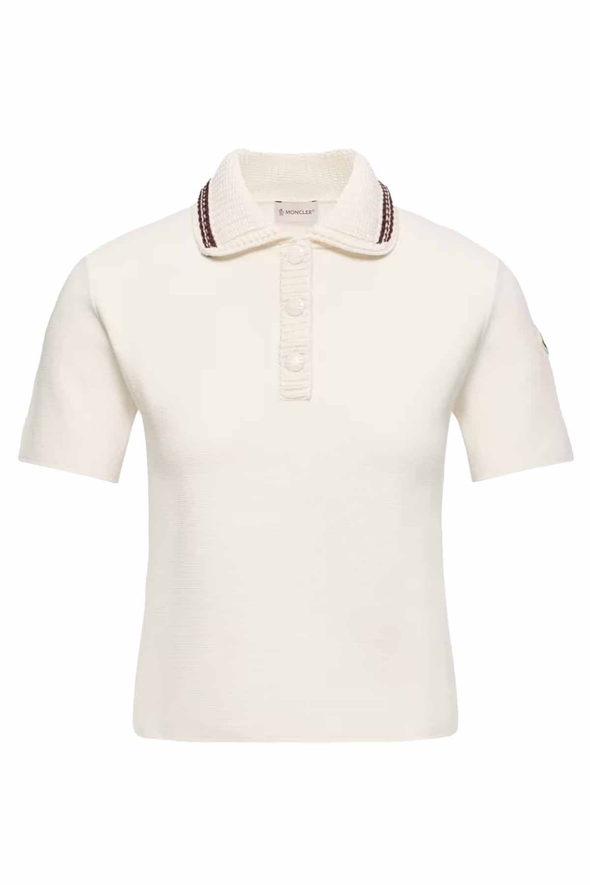 Moncler Damen Strickpolo Weiss WEISS Bild 1