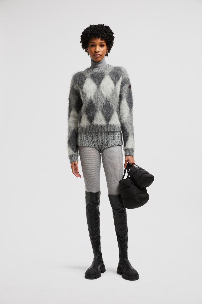 Moncler Damen Strickpullover Hellgrau GRAU Bild 2