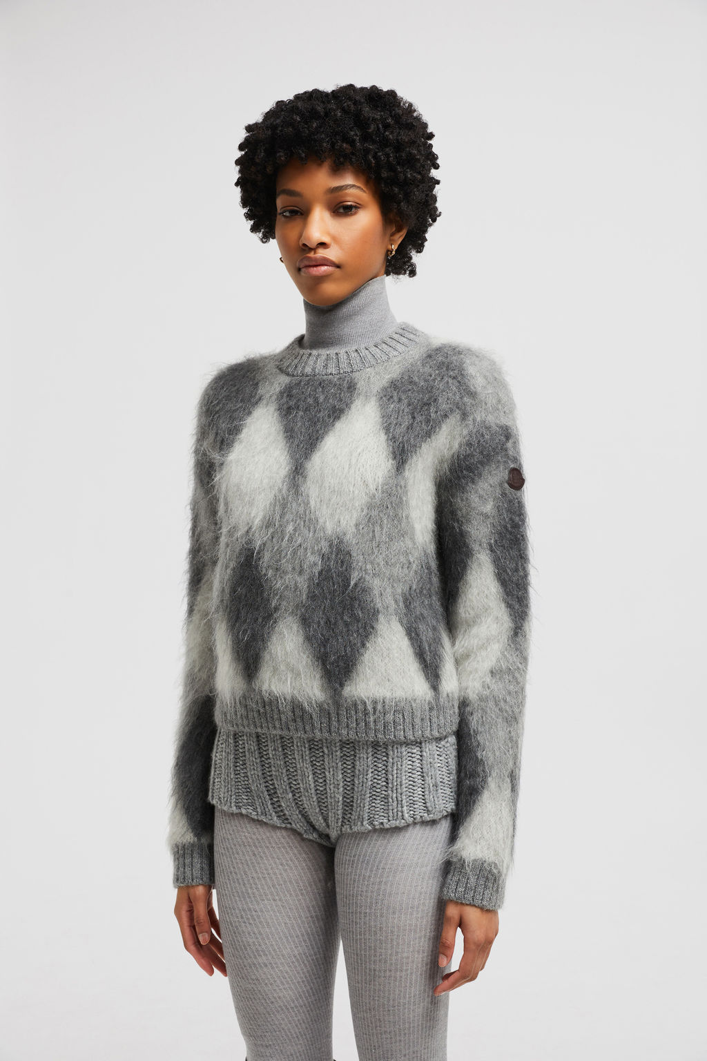Moncler Damen Strickpullover Hellgrau GRAU Bild 3