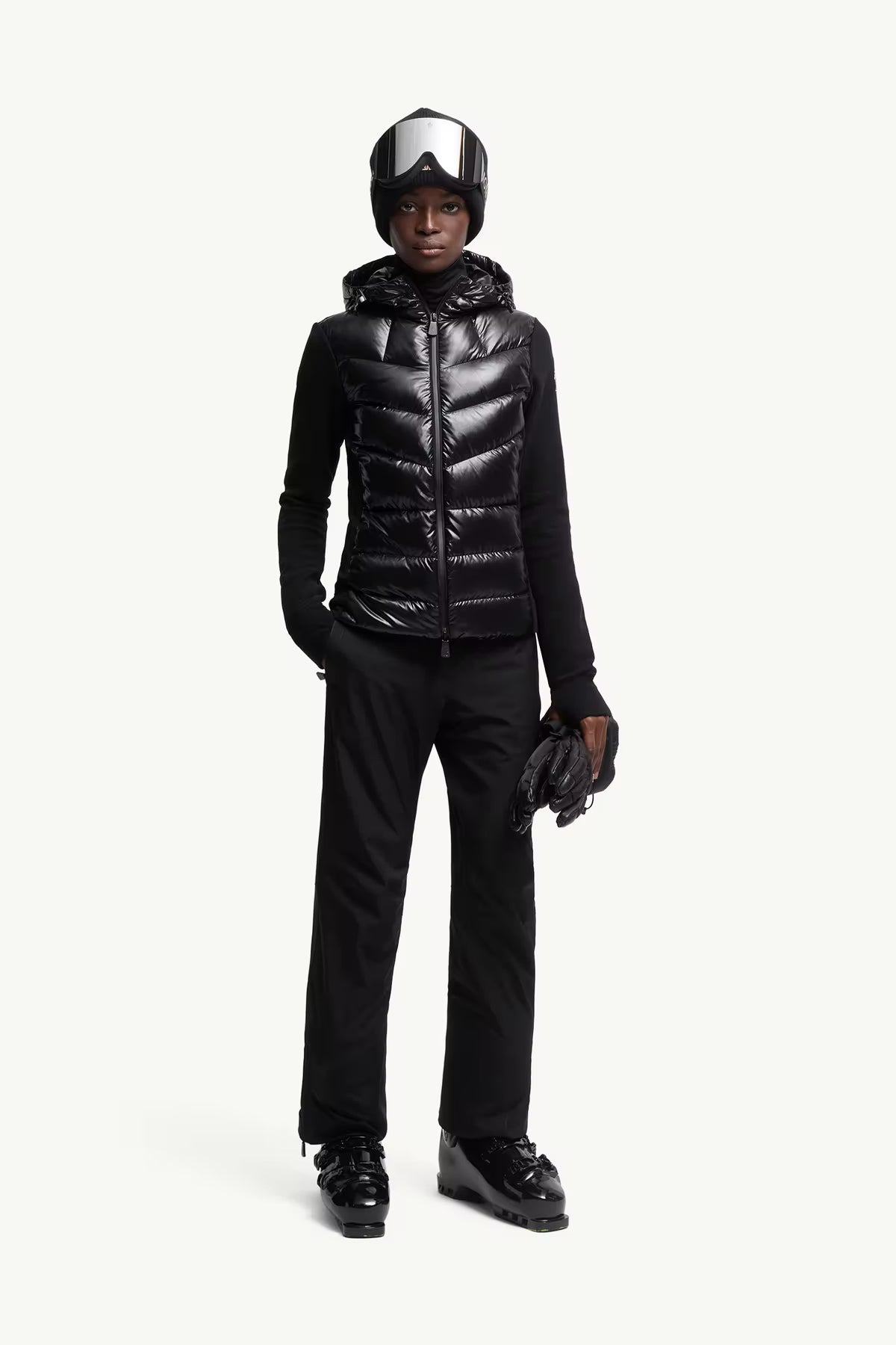 Moncler Grenoble Damen Fleecejacke mit Daunenfront Schwarz 999 Bild 2