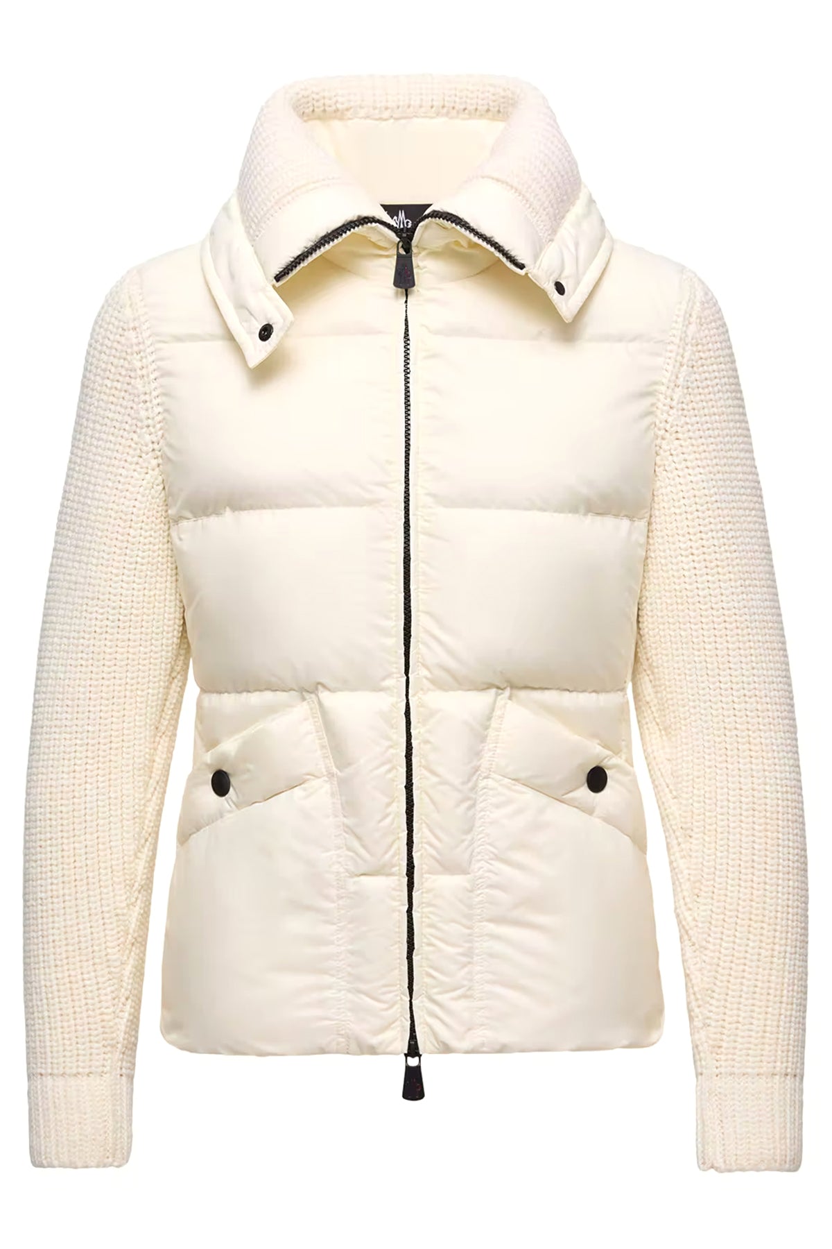 Moncler Grenoble Damen Strickjacke mit Daunenfront Natur Weiss WEISS Bild 1