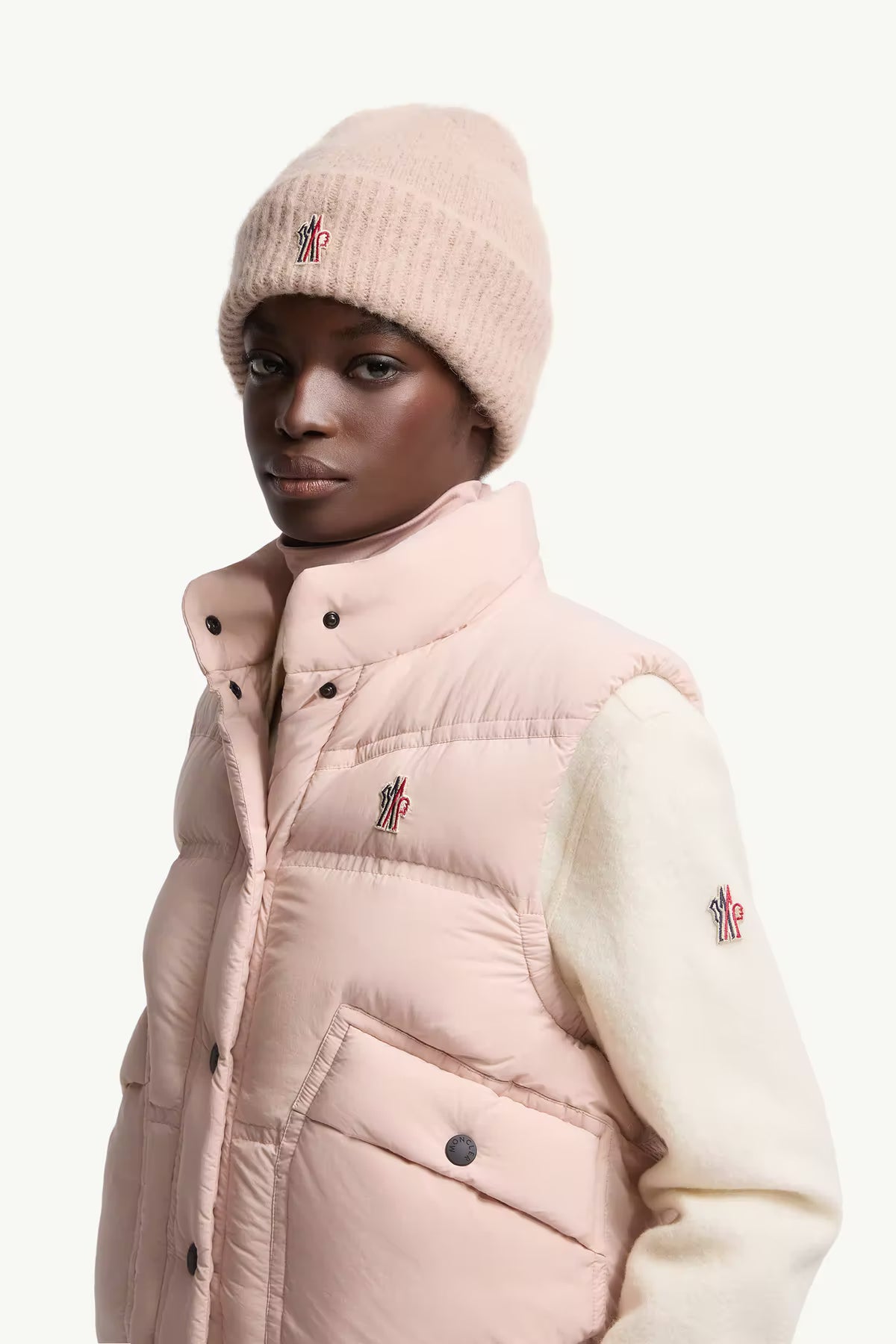 Moncler Grenoble Damen Strickmütze Beige 233 Bild 2