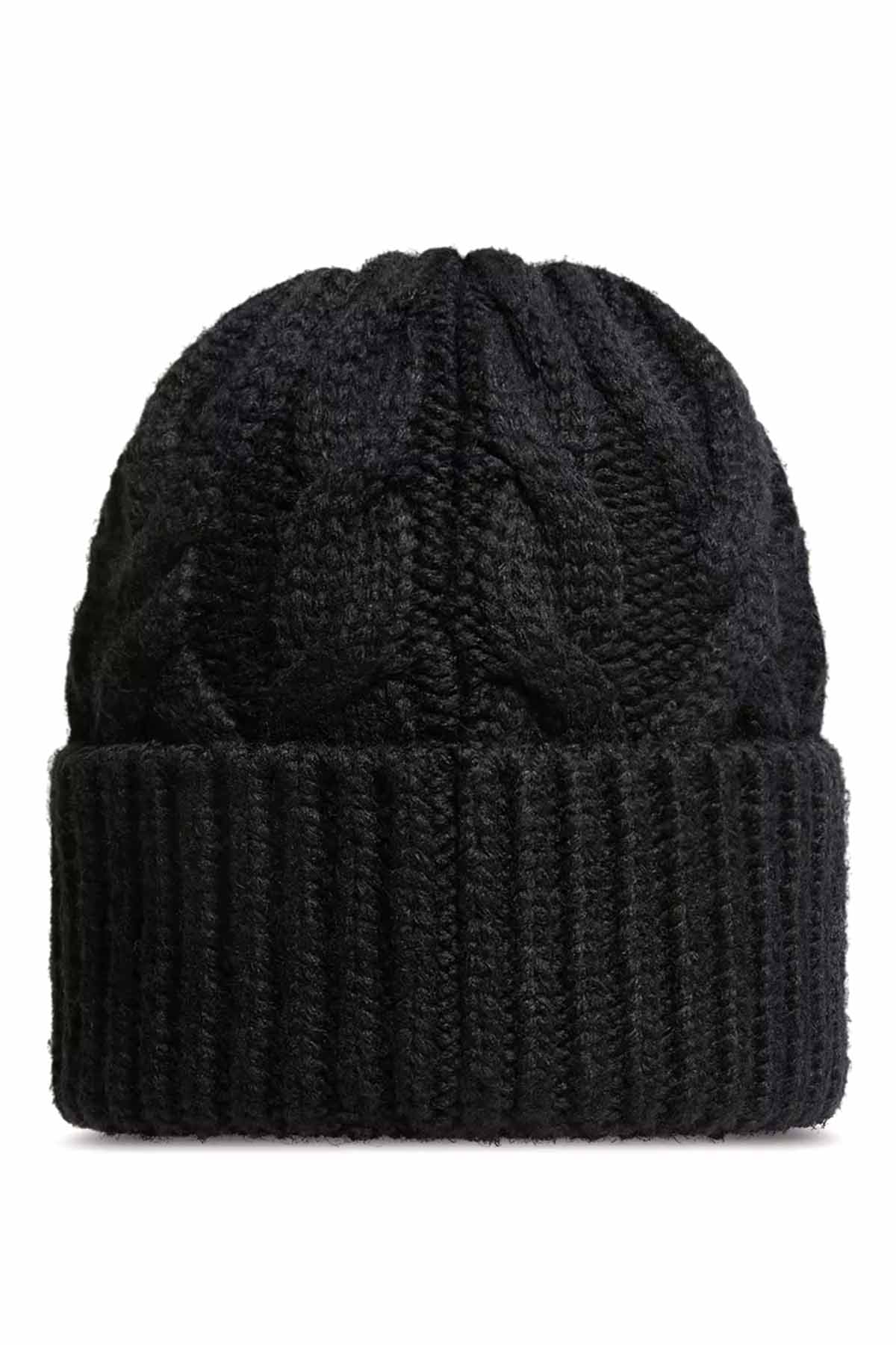 Moncler Grenoble Damen Strickmütze mit Zopfmuster Schwarz SCHWARZ Bild 2