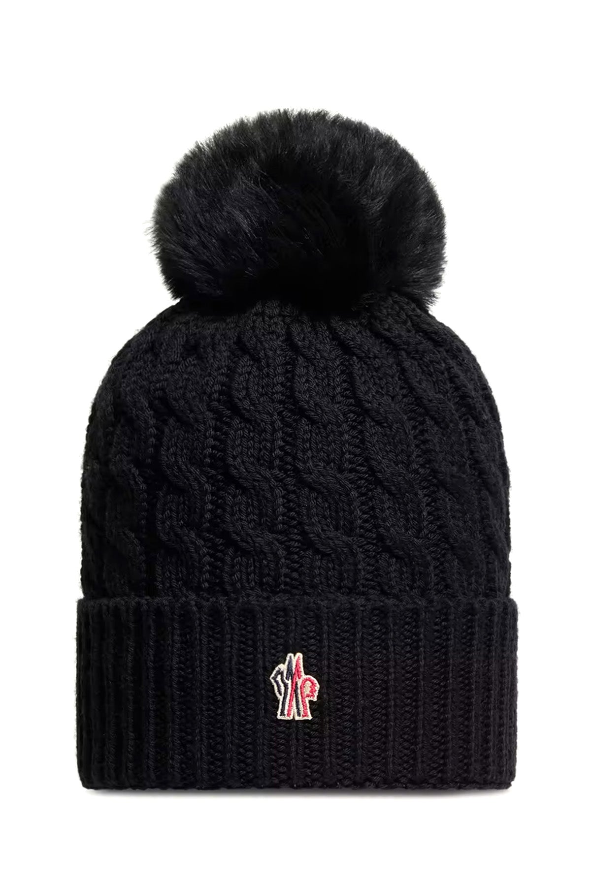 Moncler Grenoble Damen Strickmütze mt Bommel Schwarz 999 Bild 1