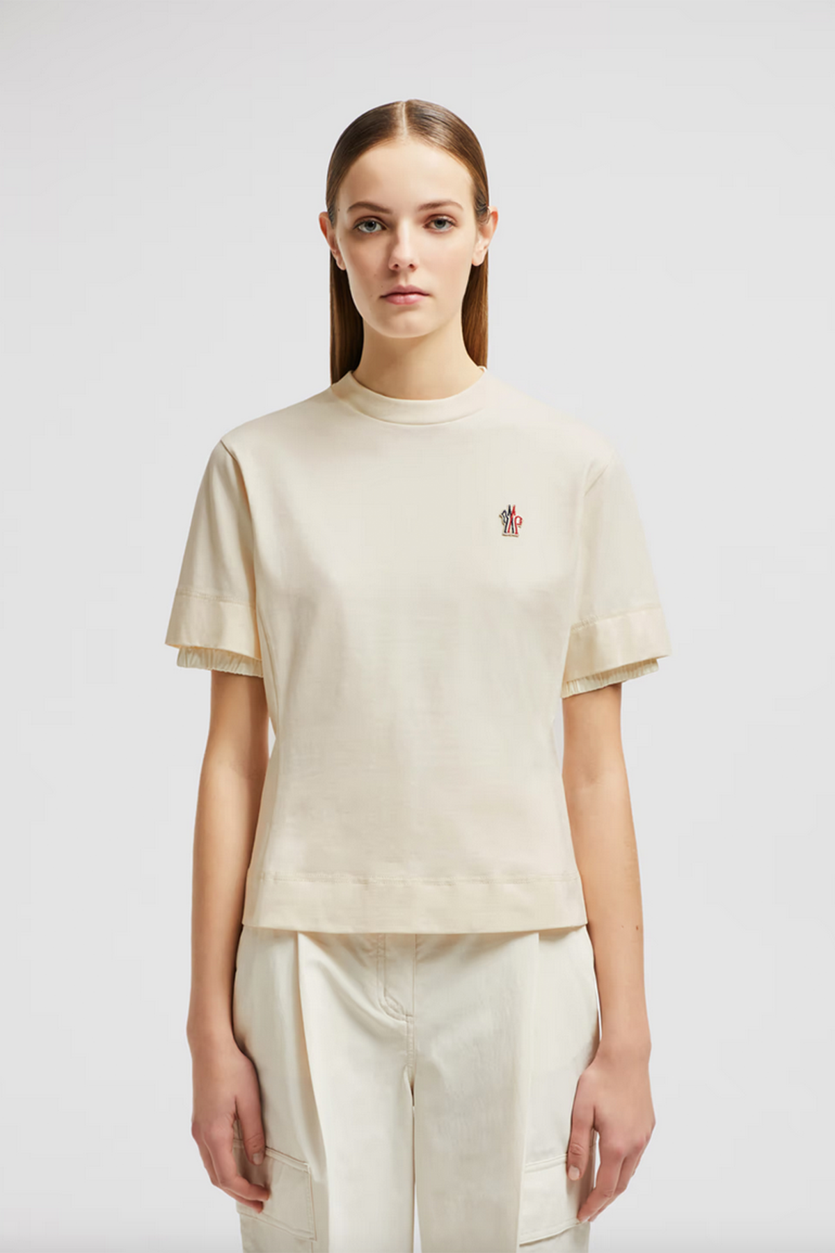 Moncler Grenoble Damen T-Shirt Natur-Weiss NATUR-WEISS Bild 2