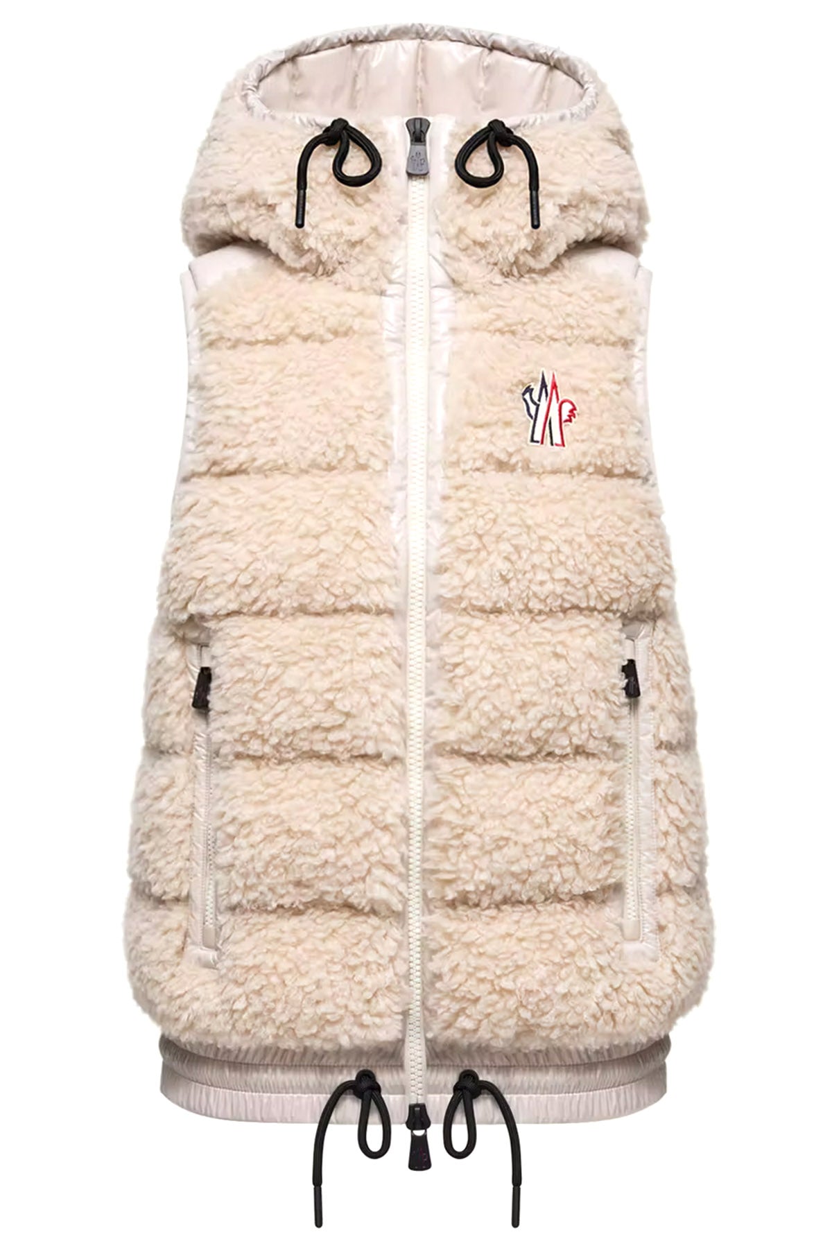 Moncler Grenoble Damen Teddy Weste Beige WEISS Bild 1