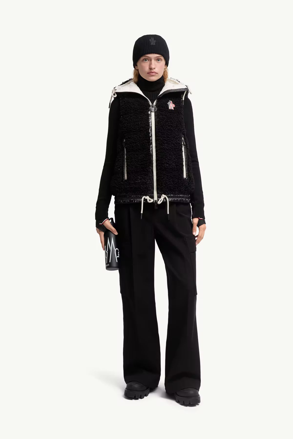 Moncler Grenoble Damen Teddy Weste Schwarz 999 Bild 2