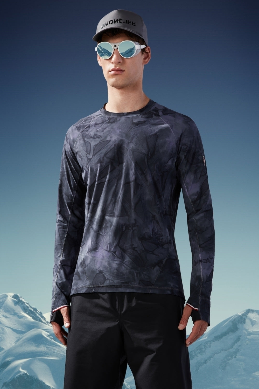 Moncler Grenoble Herren Skishirt Manica Lunga Blau/Lila blau Bild 3