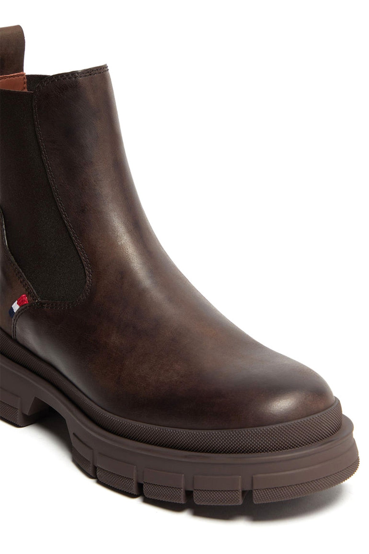 Moncler Herren Chelsea Lederstiefel Hevea Braun BRAUN Bild 2