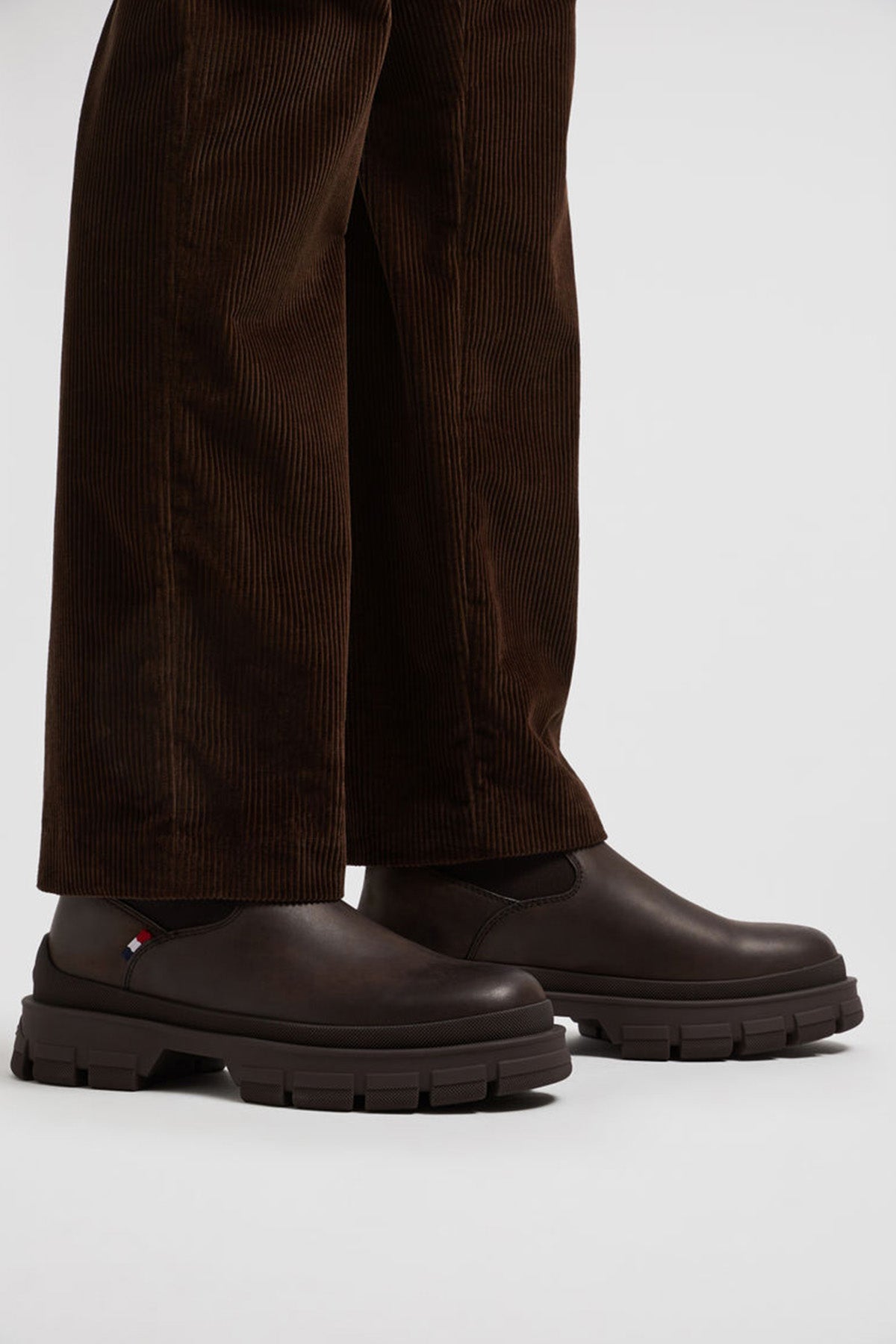 Moncler Herren Chelsea Lederstiefel Hevea Braun BRAUN Bild 3