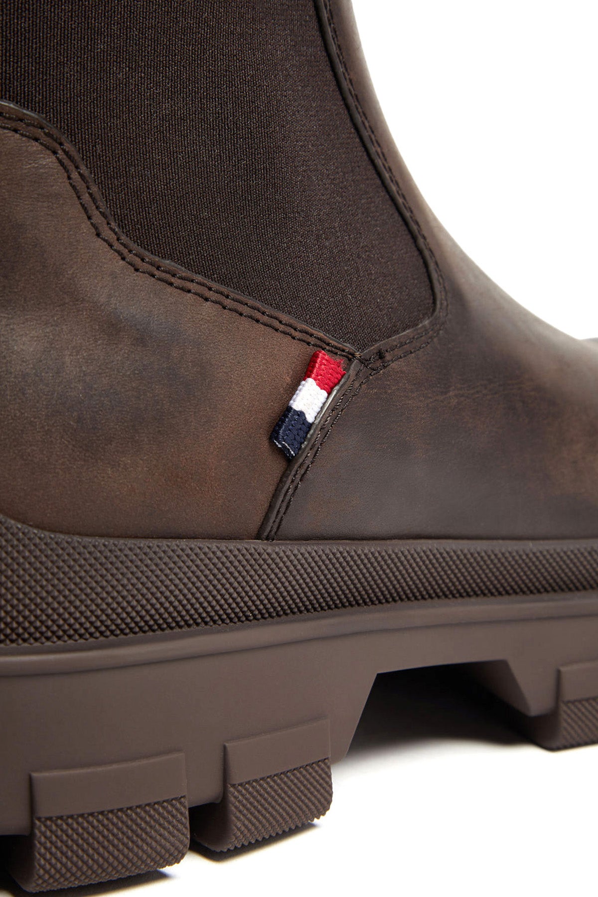 Moncler Herren Chelsea Lederstiefel Hevea Braun BRAUN Bild 4