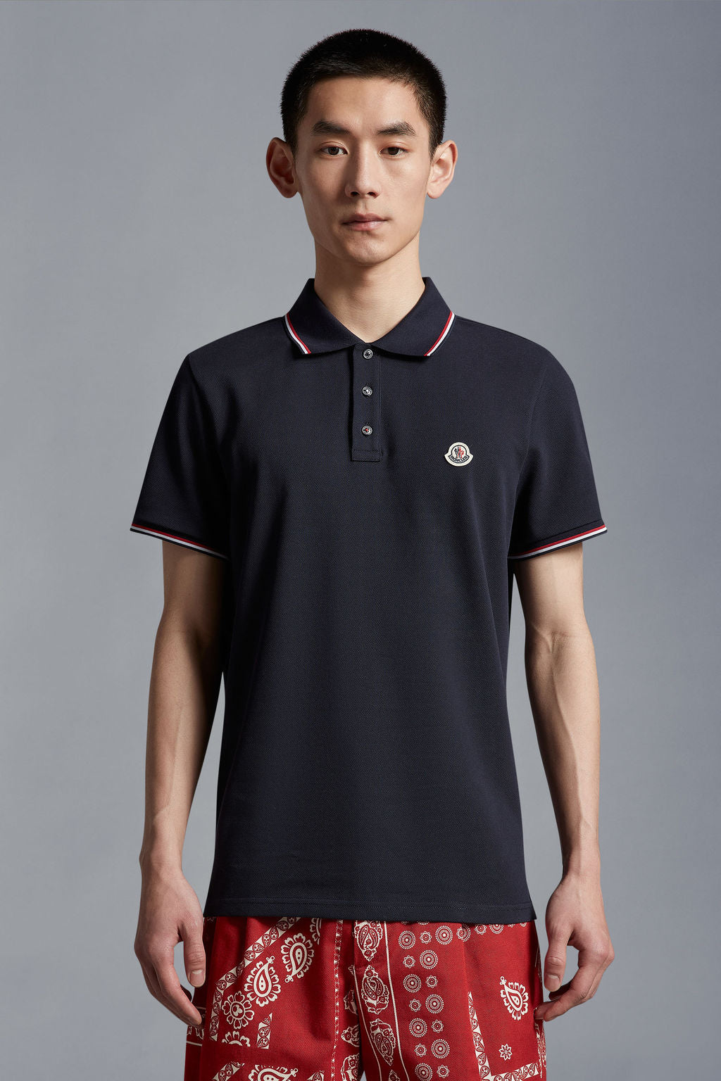 Moncler Herren Piqué Poloshirt Navy marineblau Bild 3