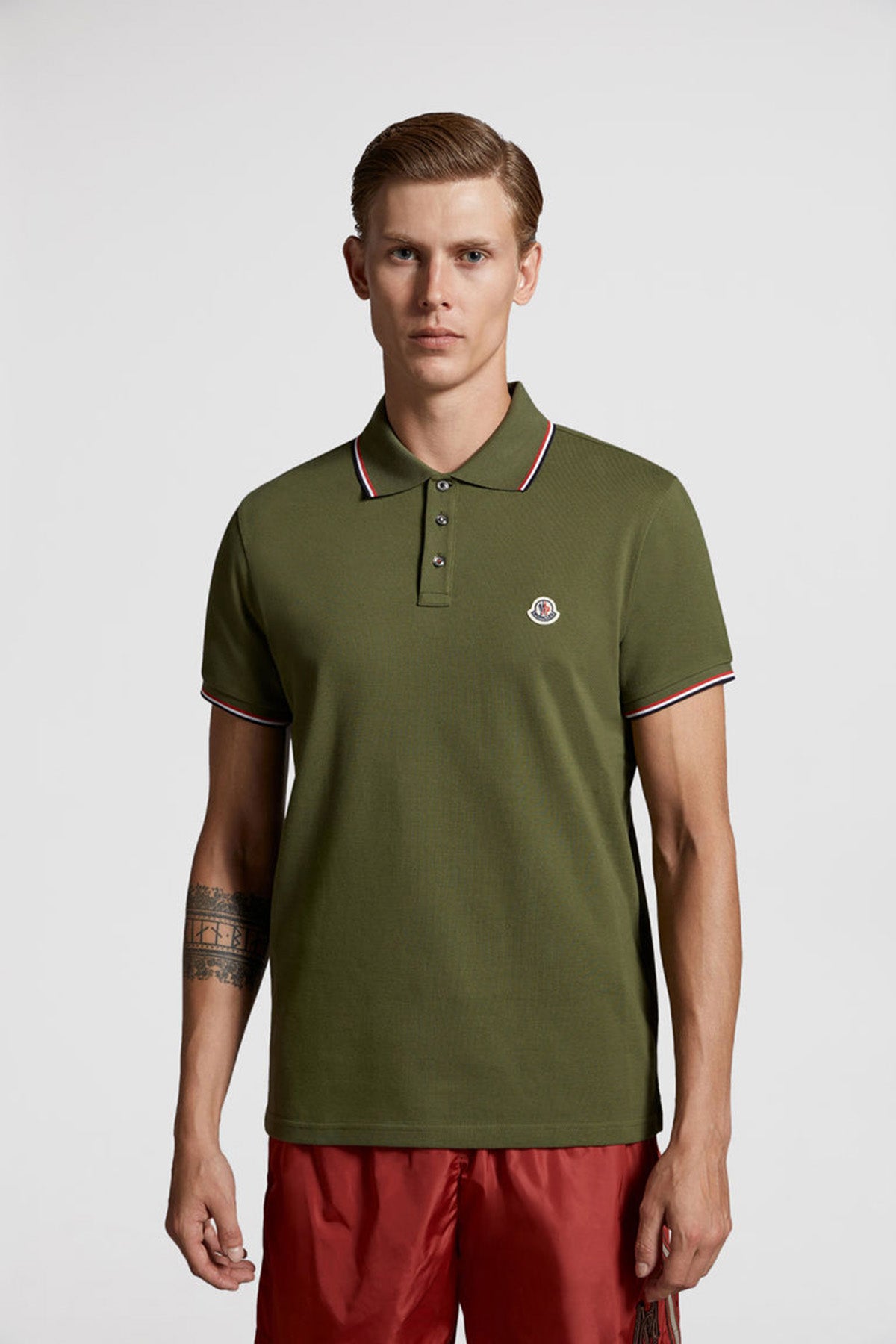 Moncler Herren Piqué Poloshirt Olive OLIVE Bild 3
