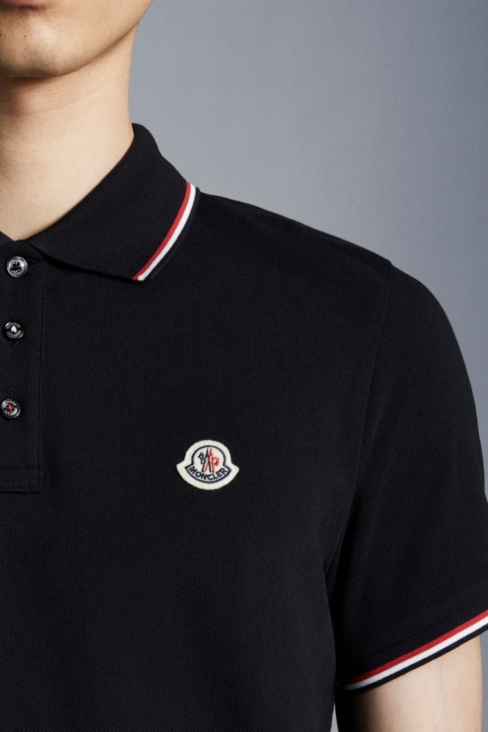 Moncler Herren Piqué Poloshirt Schwarz SCHWARZ Bild 5