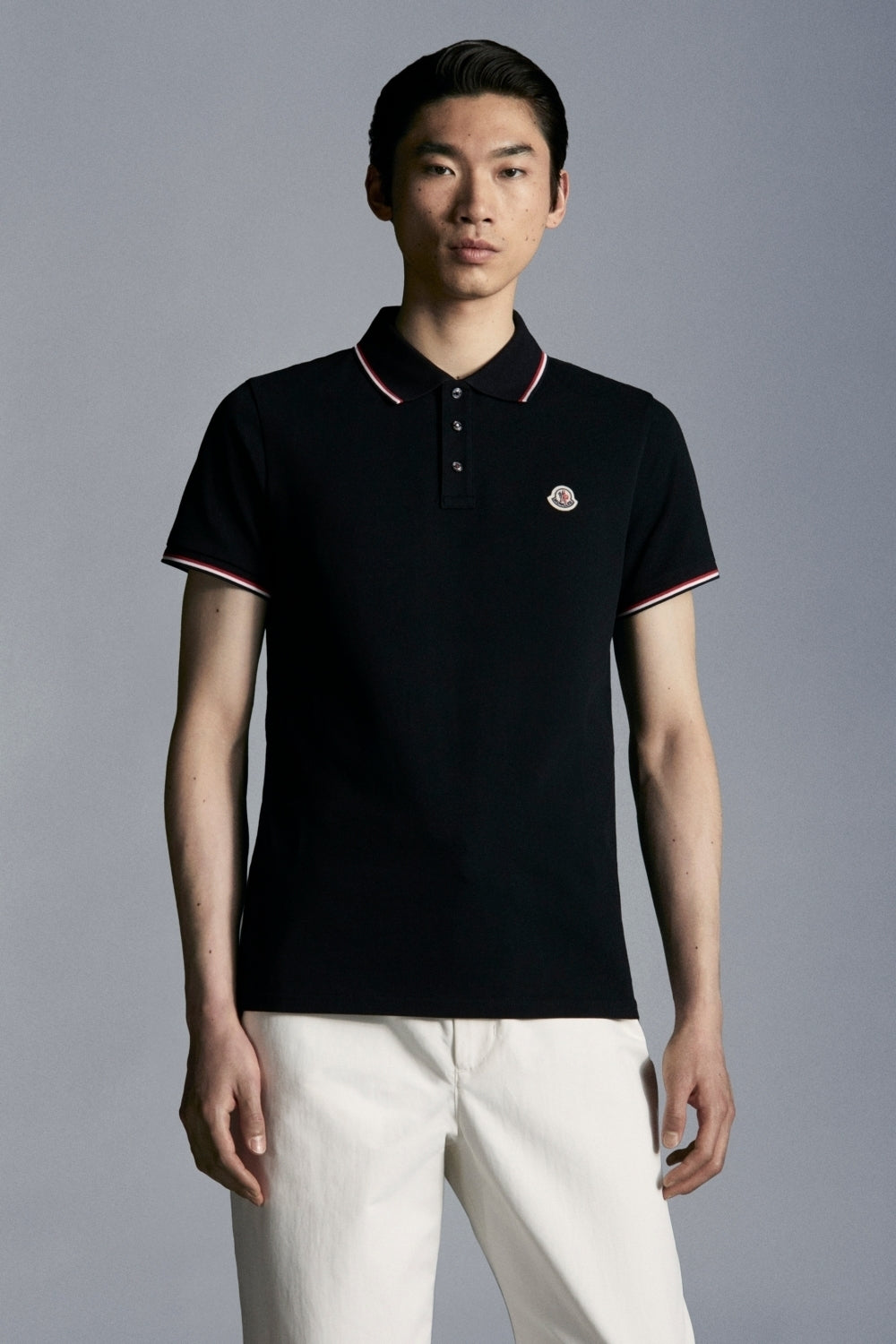 Moncler Herren Piqué Poloshirt Schwarz 999 Bild 2