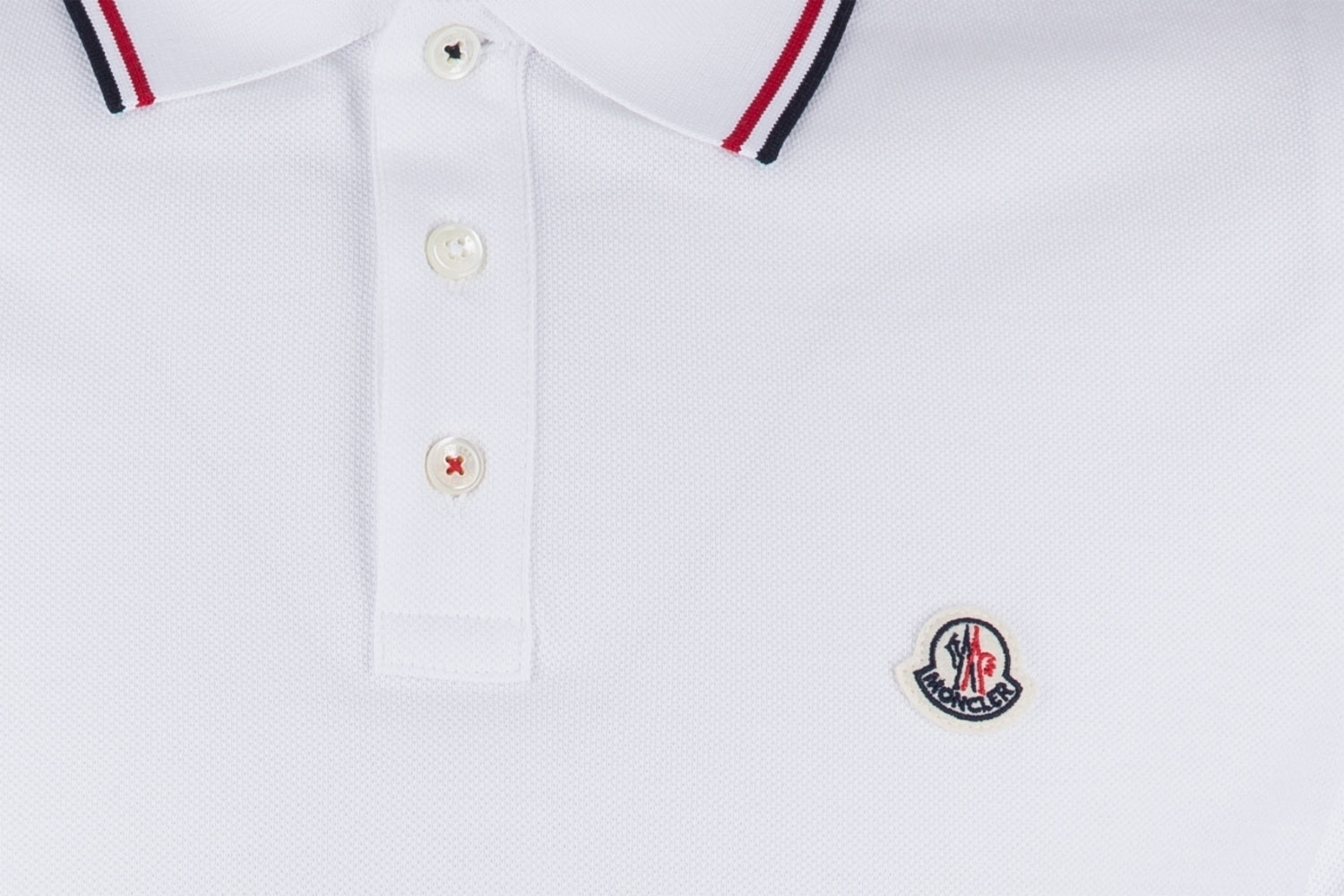 Moncler Herren Piqué Poloshirt Weiss WEISS Bild 5