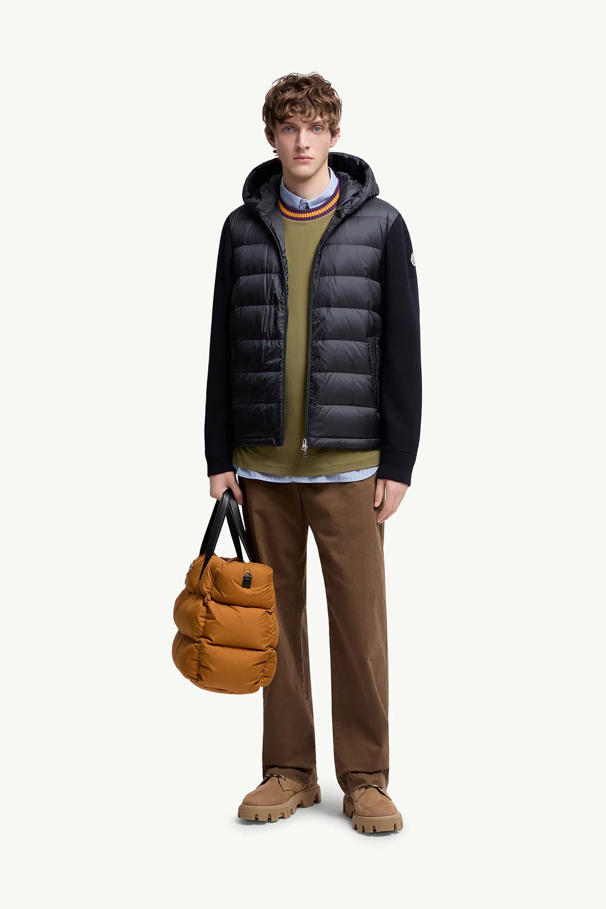 Moncler Herren Strickjacke mit Daunenfront Navy 776 Bild 2