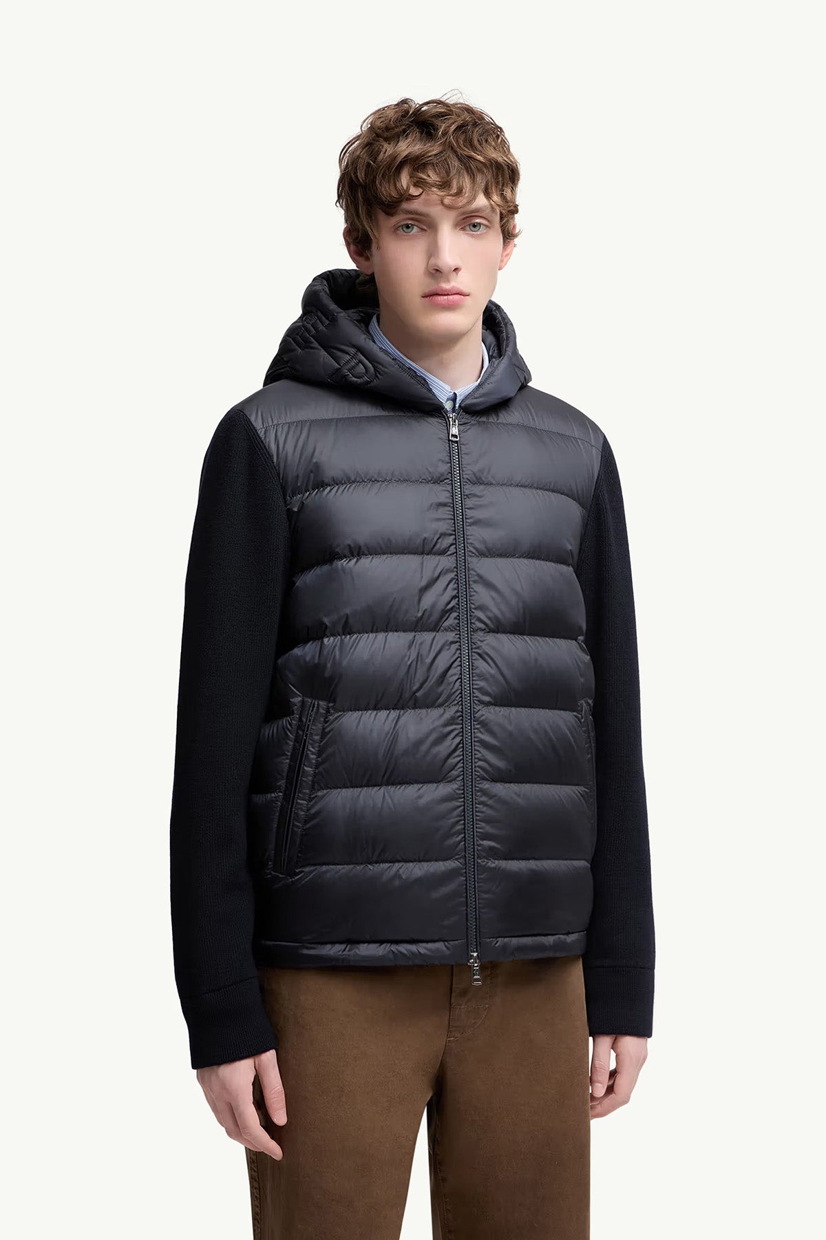 Moncler Herren Strickjacke mit Daunenfront Navy 776 Bild 3