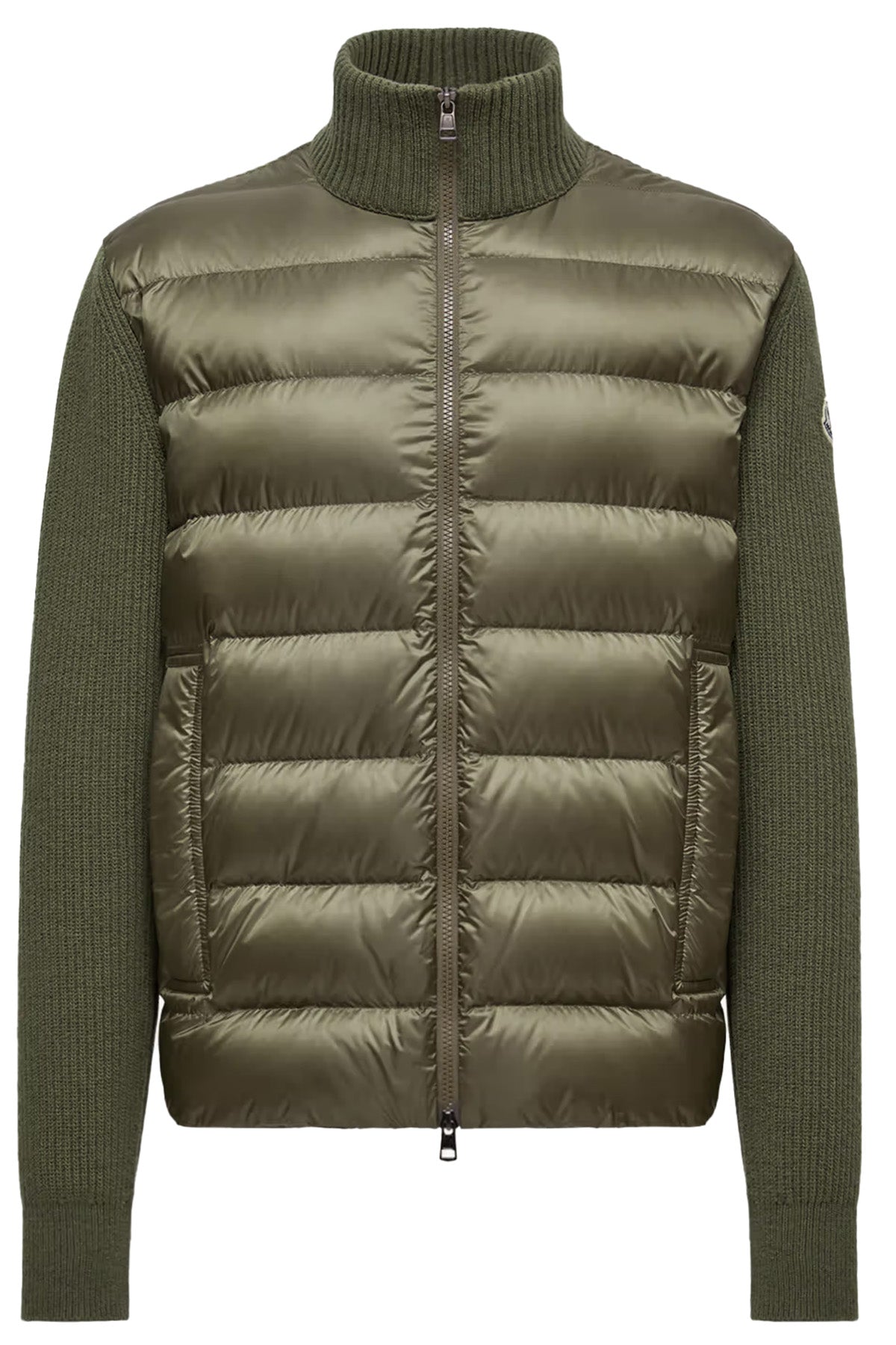 Moncler Herren Strickjacke mit Daunenfront Olive 818 Bild 1