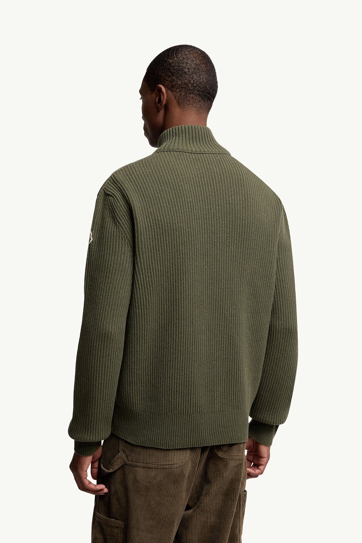 Moncler Herren Strickjacke mit Daunenfront Olive 818 Bild 4