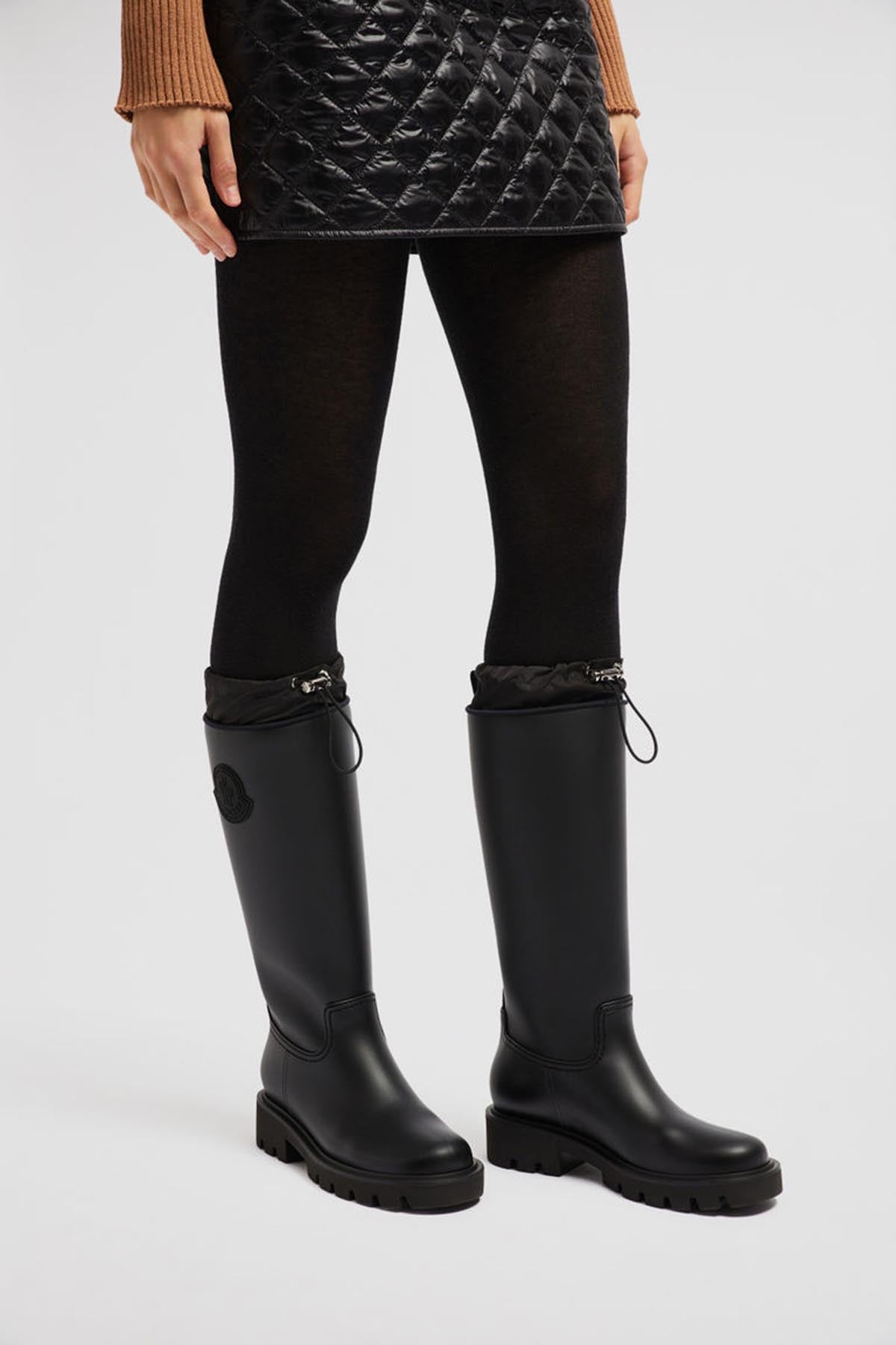 Moncler hohe Damen Regenstiefel Kickstream Schwarz 999 Bild 2