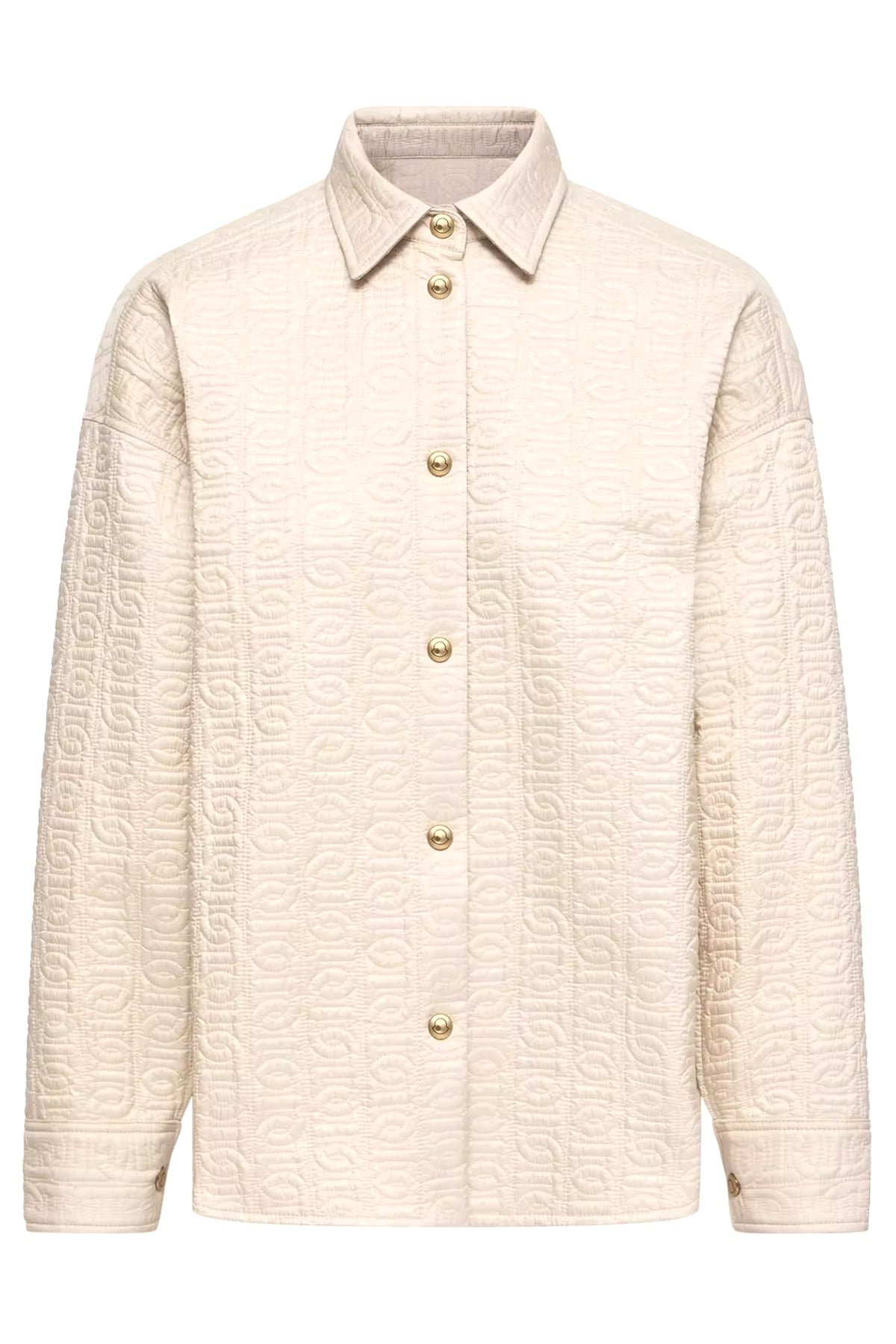 Moncler wattierte Damen Hemdjacke mit Kettensteppung Hellbeige F20 Bild 1