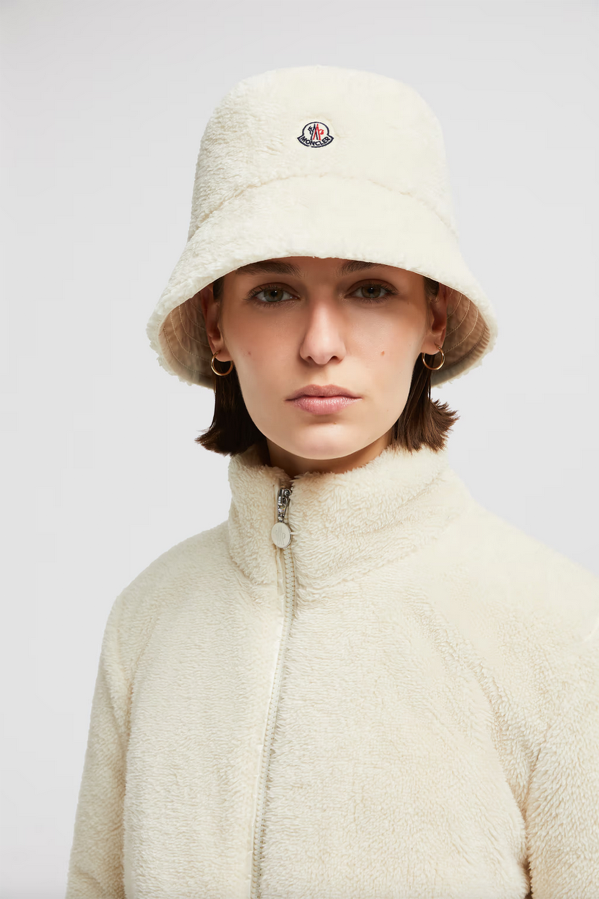Moncler wendbarer Damen Fischerhut Creme Weiss NATUR-WEISS Bild 2