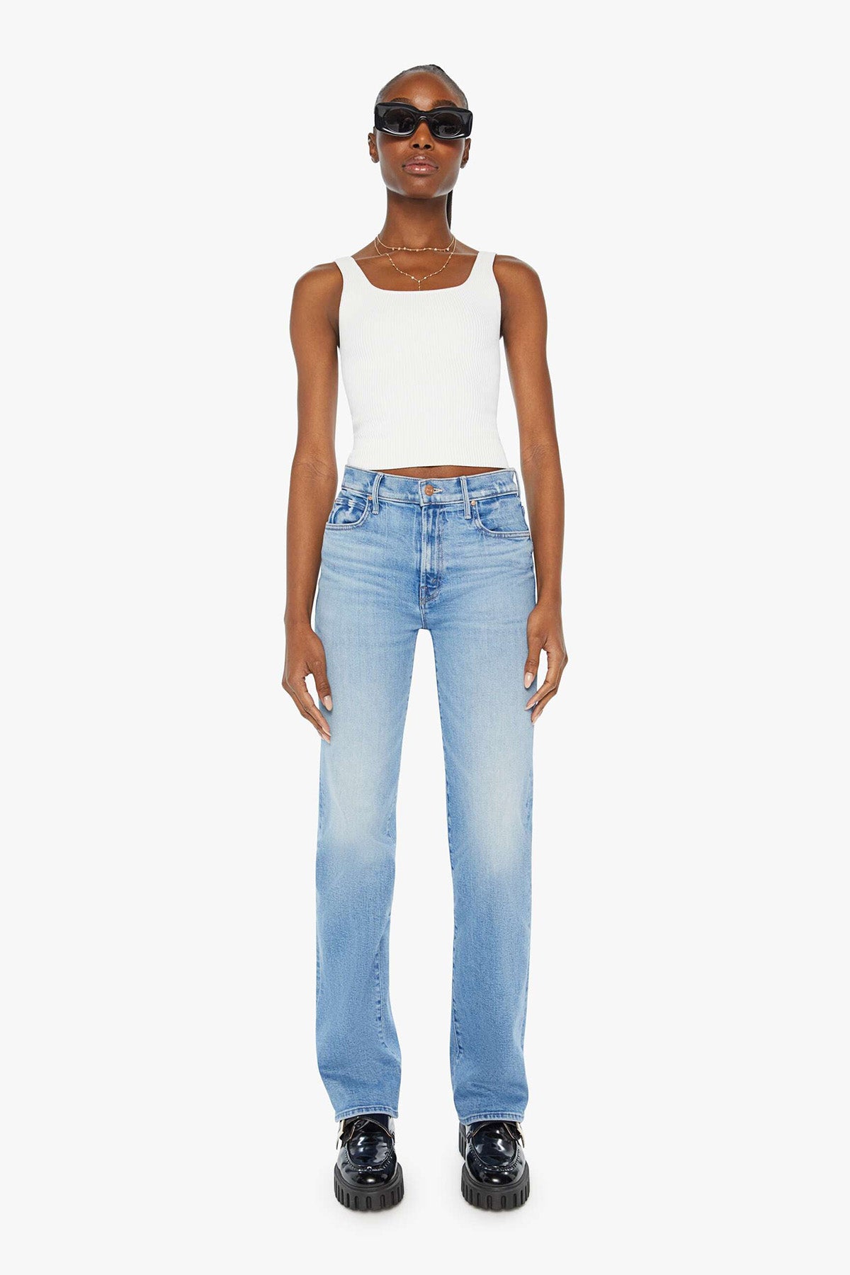 MOTHER Damen Jeans The Kick It Blau HELLBLAU Bild 2