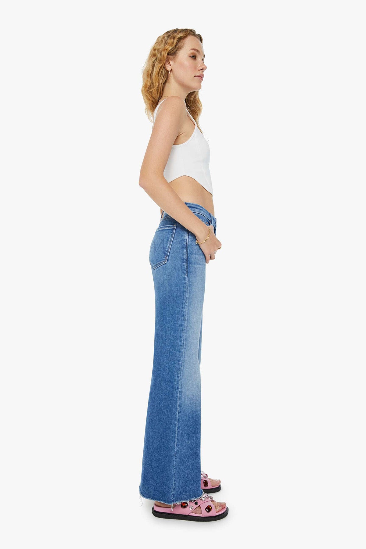 MOTHER Damen Jeans The Roller Fray Blau BLAU Bild 3