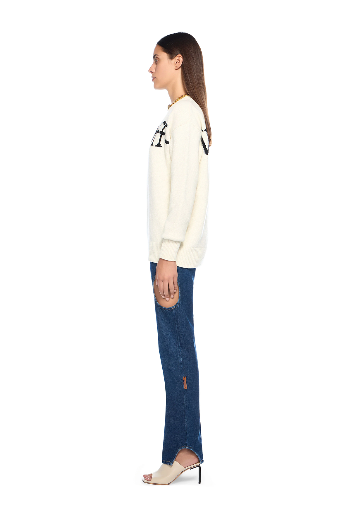Off-White Damen Bookish Knit Strickpullover Natur-Weiss 0110-white Bild 3