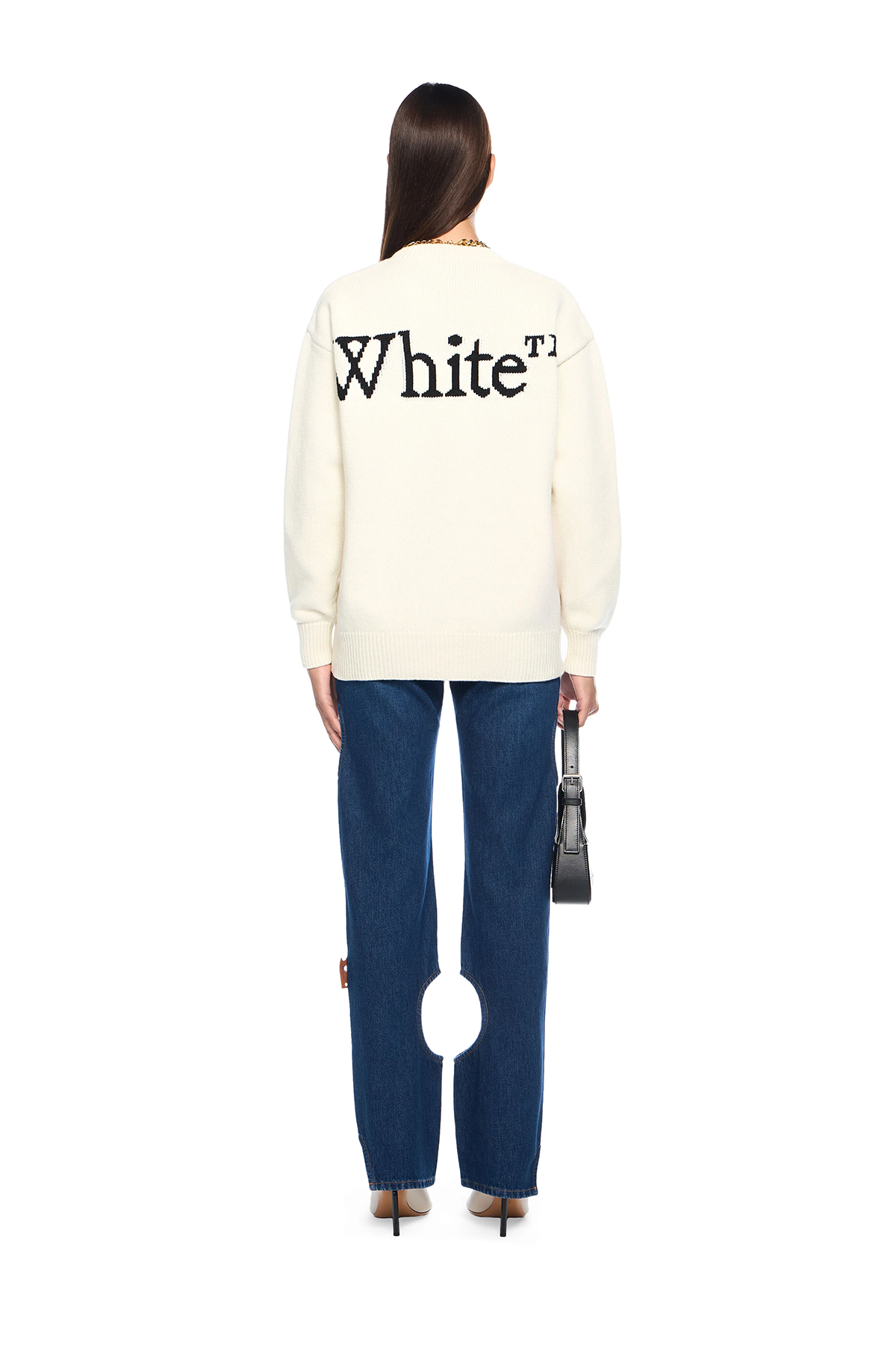 Off-White Damen Bookish Knit Strickpullover Natur-Weiss 0110-white Bild 4