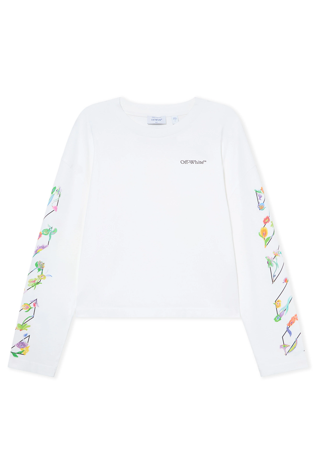 Off-White Damen Diagonal Glowing Flower Lamgarmshirt Weiss WEISS Bild 1