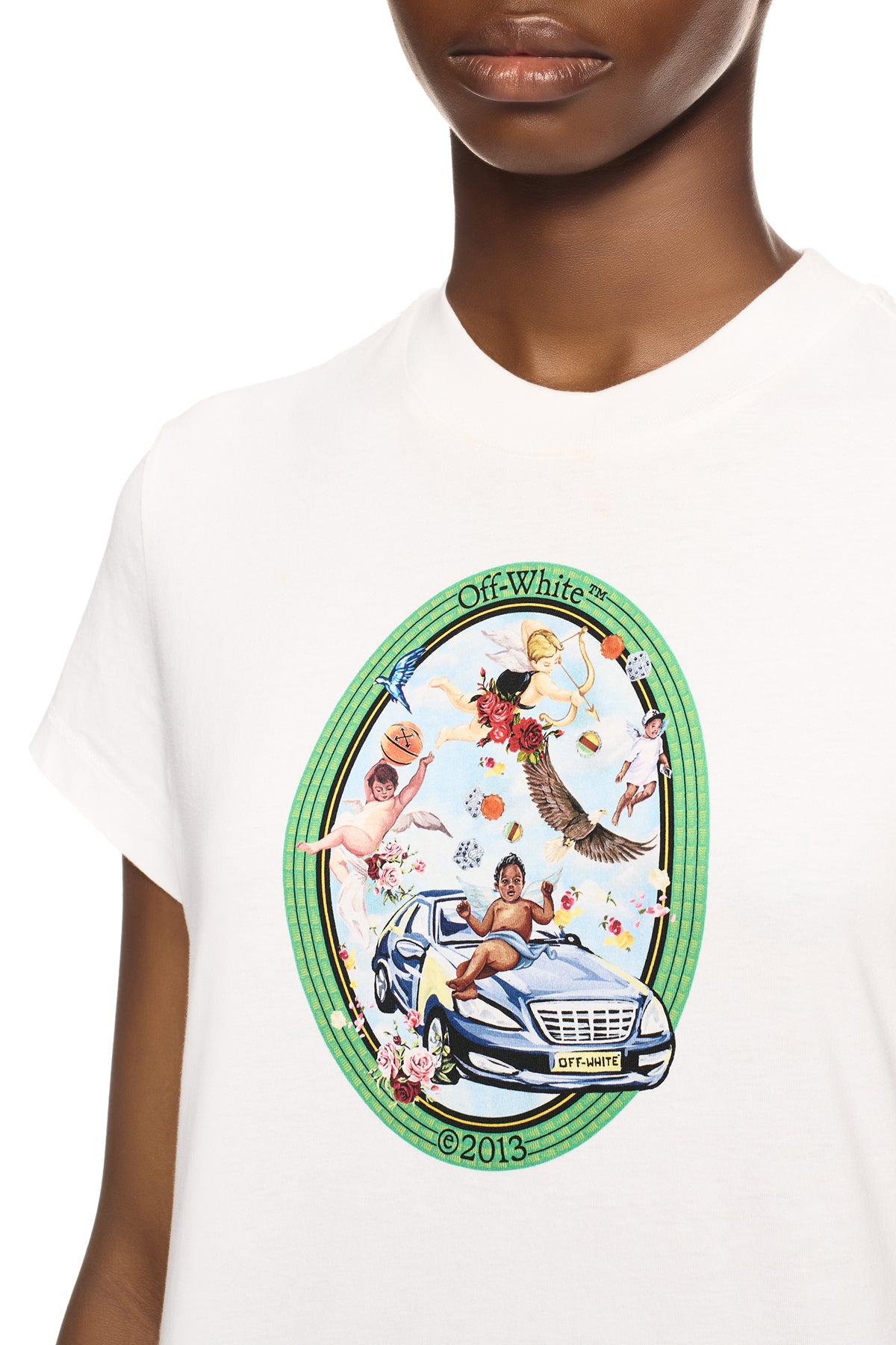 Off-White Damen Fresco Oval T-Shirt Weiss WEISS Bild 4