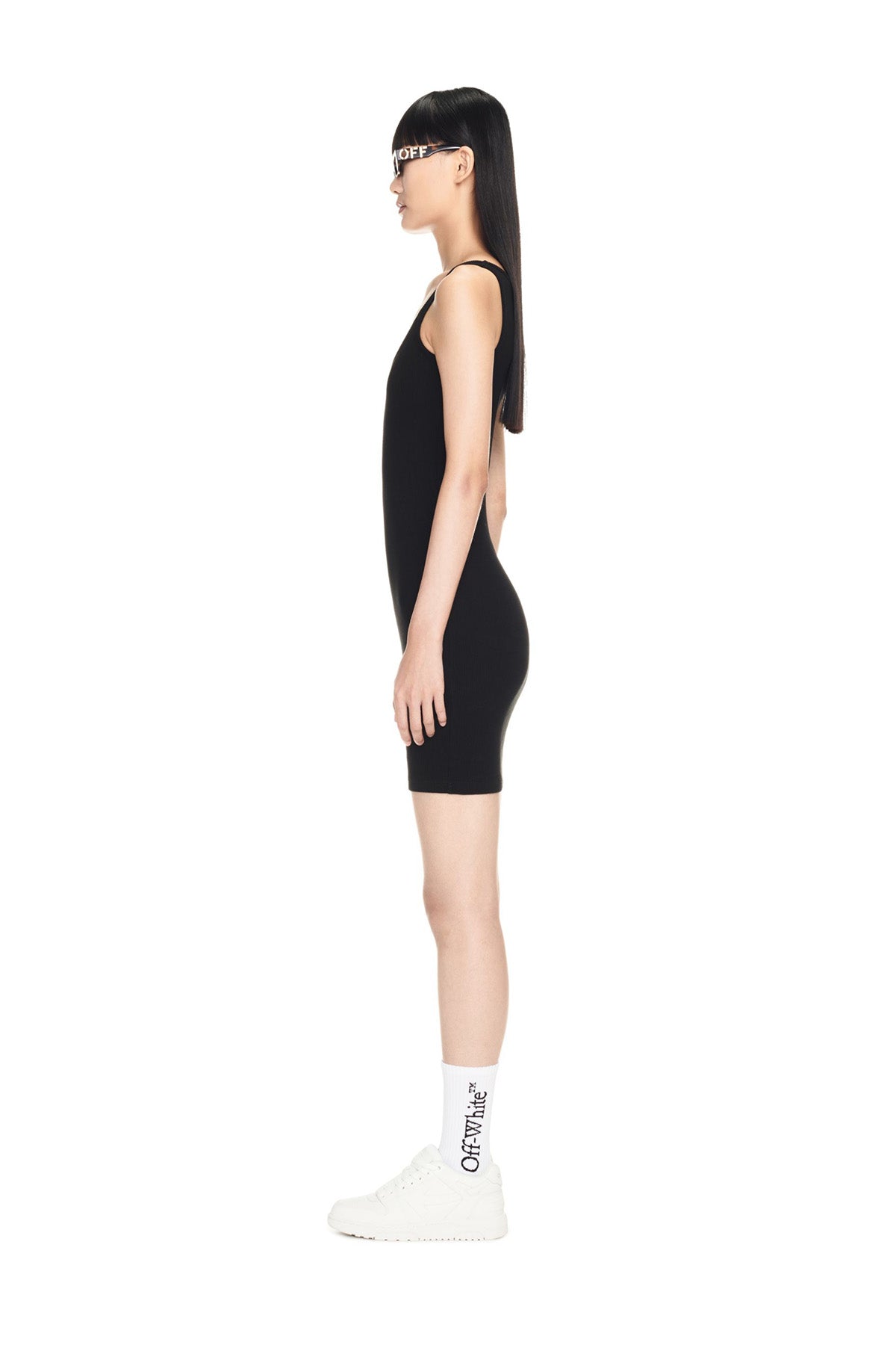 Off-White Damen Kleid mit Off Logo Schwarz SCHWARZ Bild 4