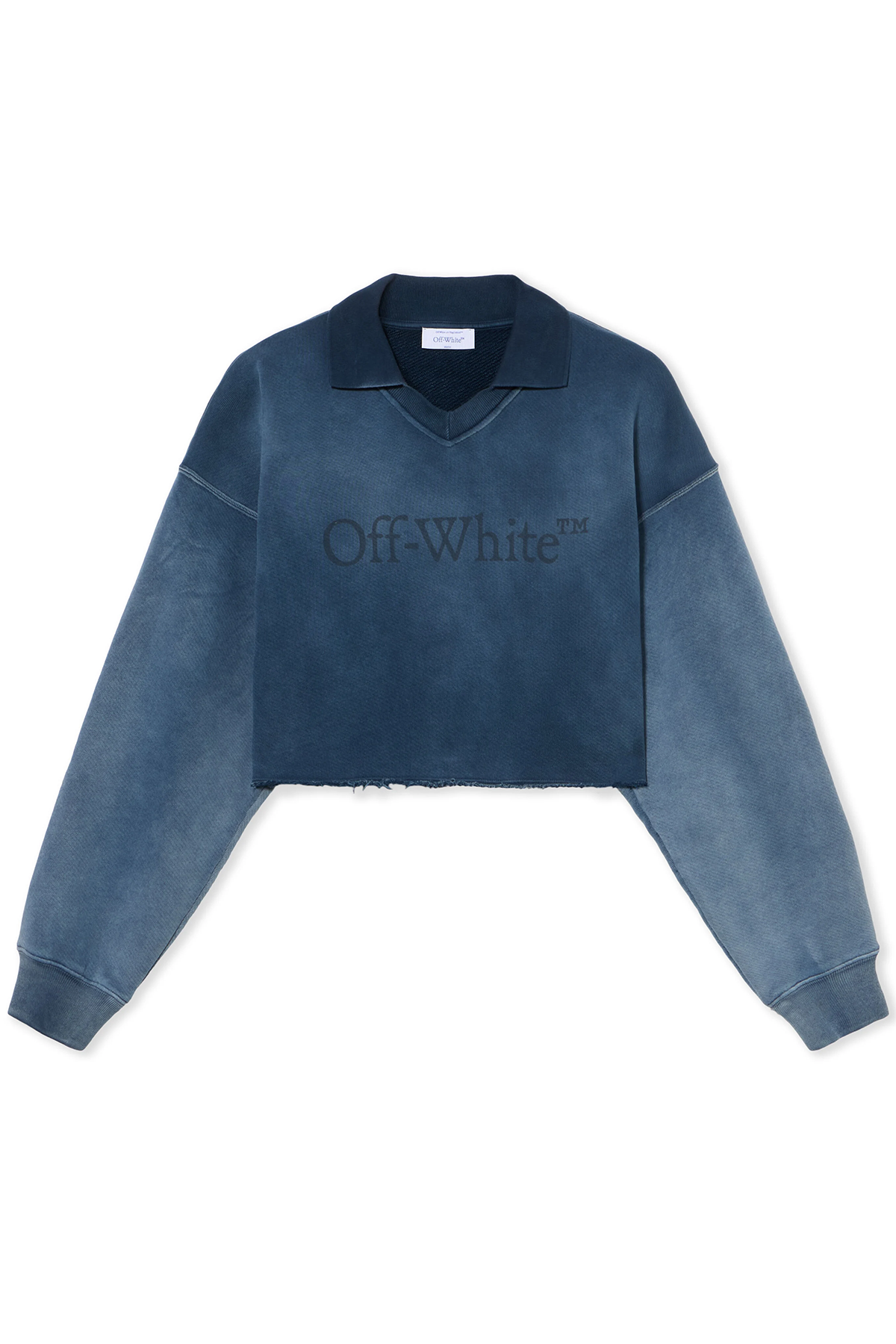 Off-White Damen Laundry Crop Polo Sweatshirt Blau 4d4d-sprayds Bild 1