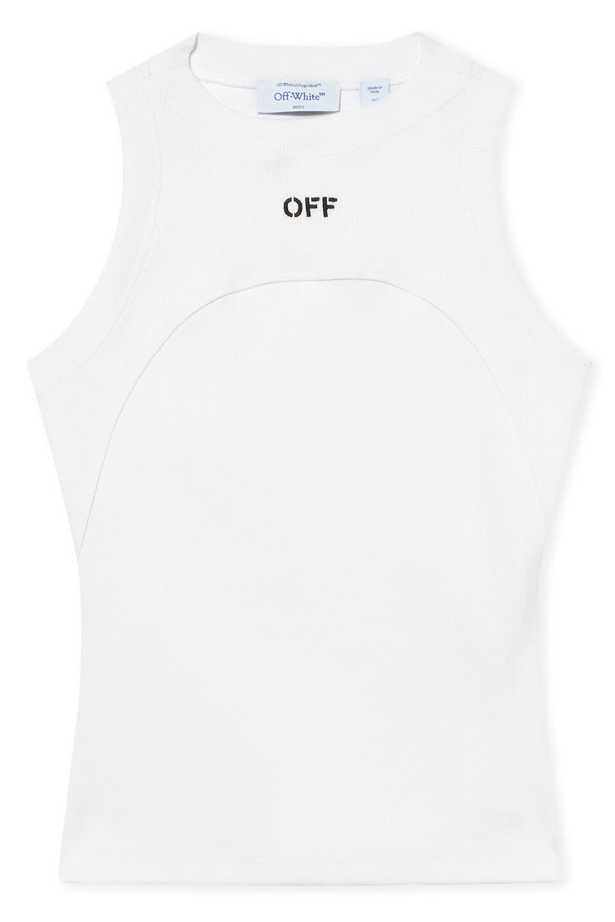 Off-White Damen Off Stamp Rib Round Tank Top Weiss WEISS Bild 1