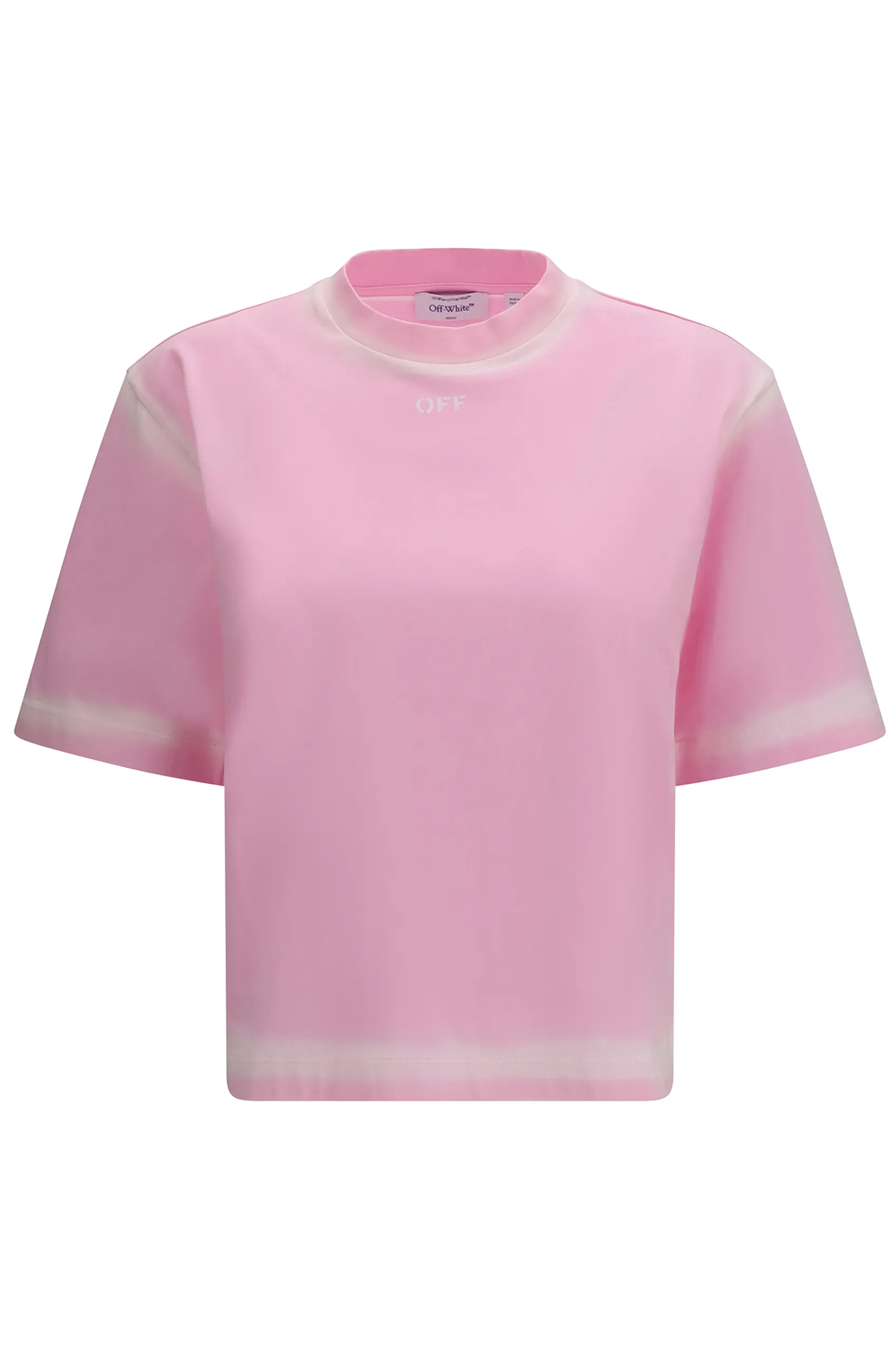 Off-White Damen Spray Off Stamp Crop T-Shirt Soft Pink PINK Bild 1