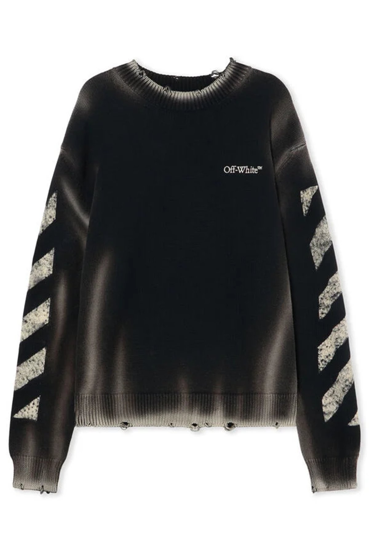 Off-White Herren Diag Corrosion Crewneck Sweater Schwarz SCHWARZ Bild 1