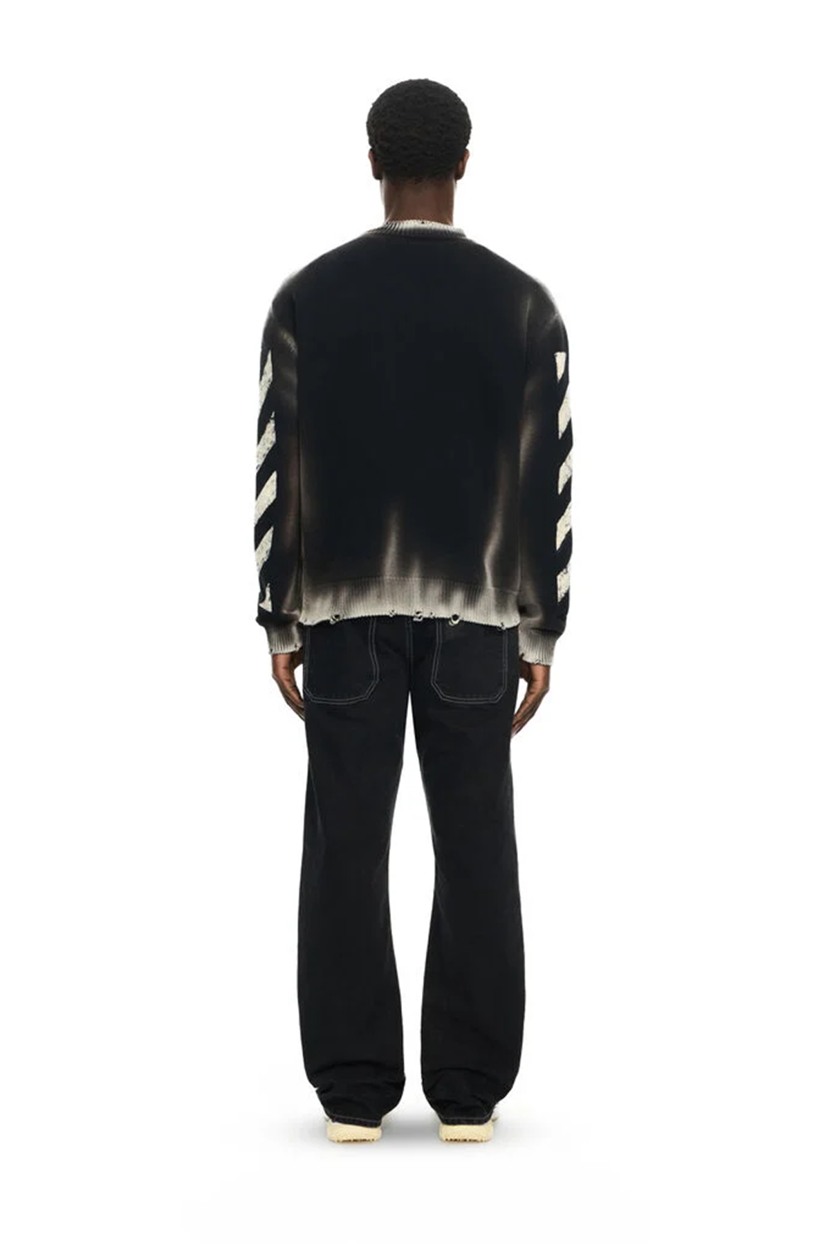 Off-White Herren Diag Corrosion Crewneck Sweater Schwarz SCHWARZ Bild 4