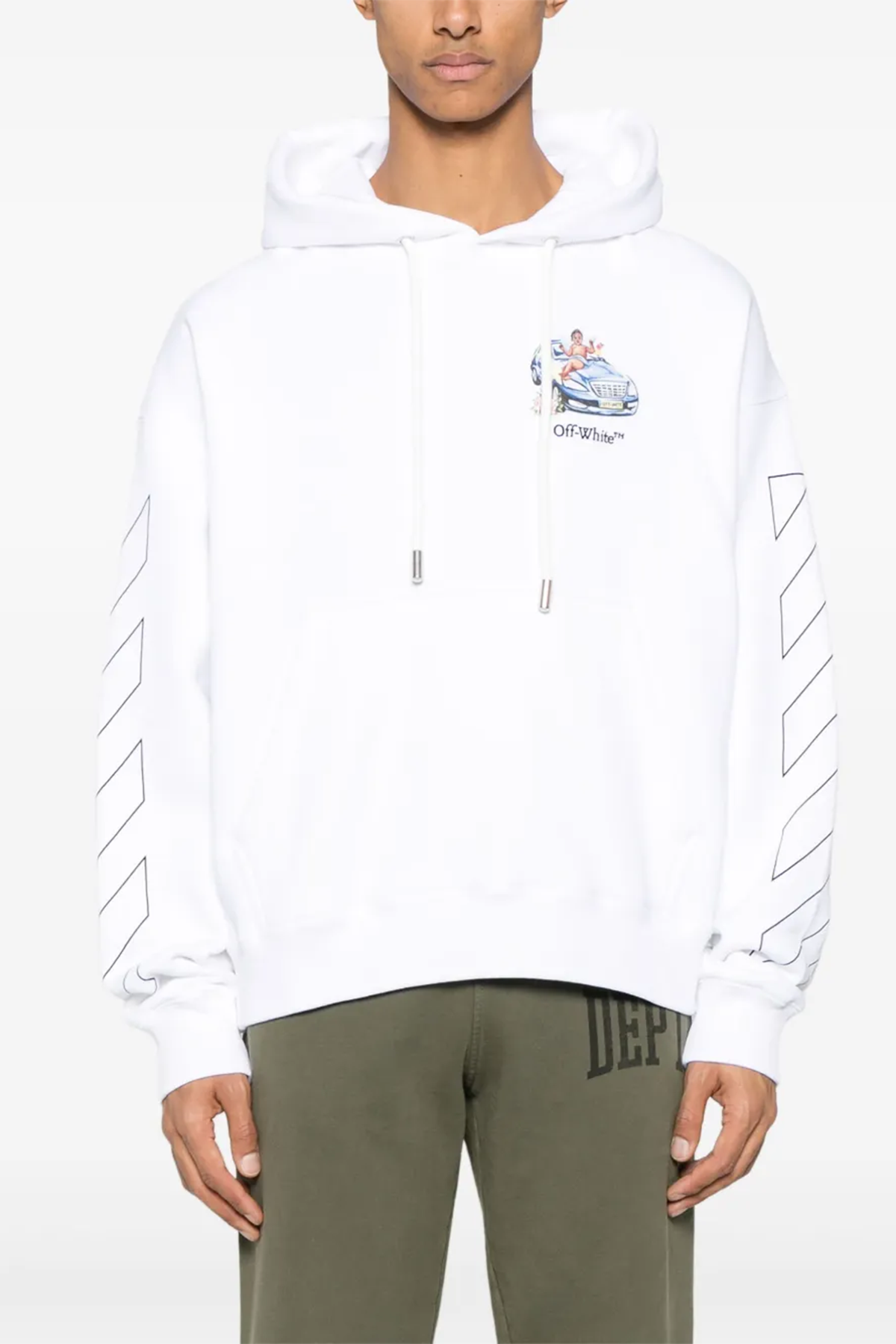 Off-White Herren Fresco Arrow Skate Hoodie Weiss WEISS Bild 2