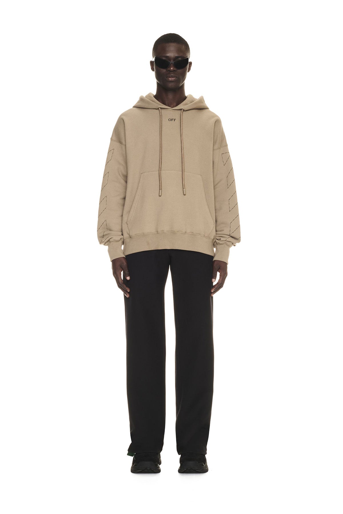 Off-White Herren Stitch Arrow Skate Hoodie Beige BEIGE Bild 2