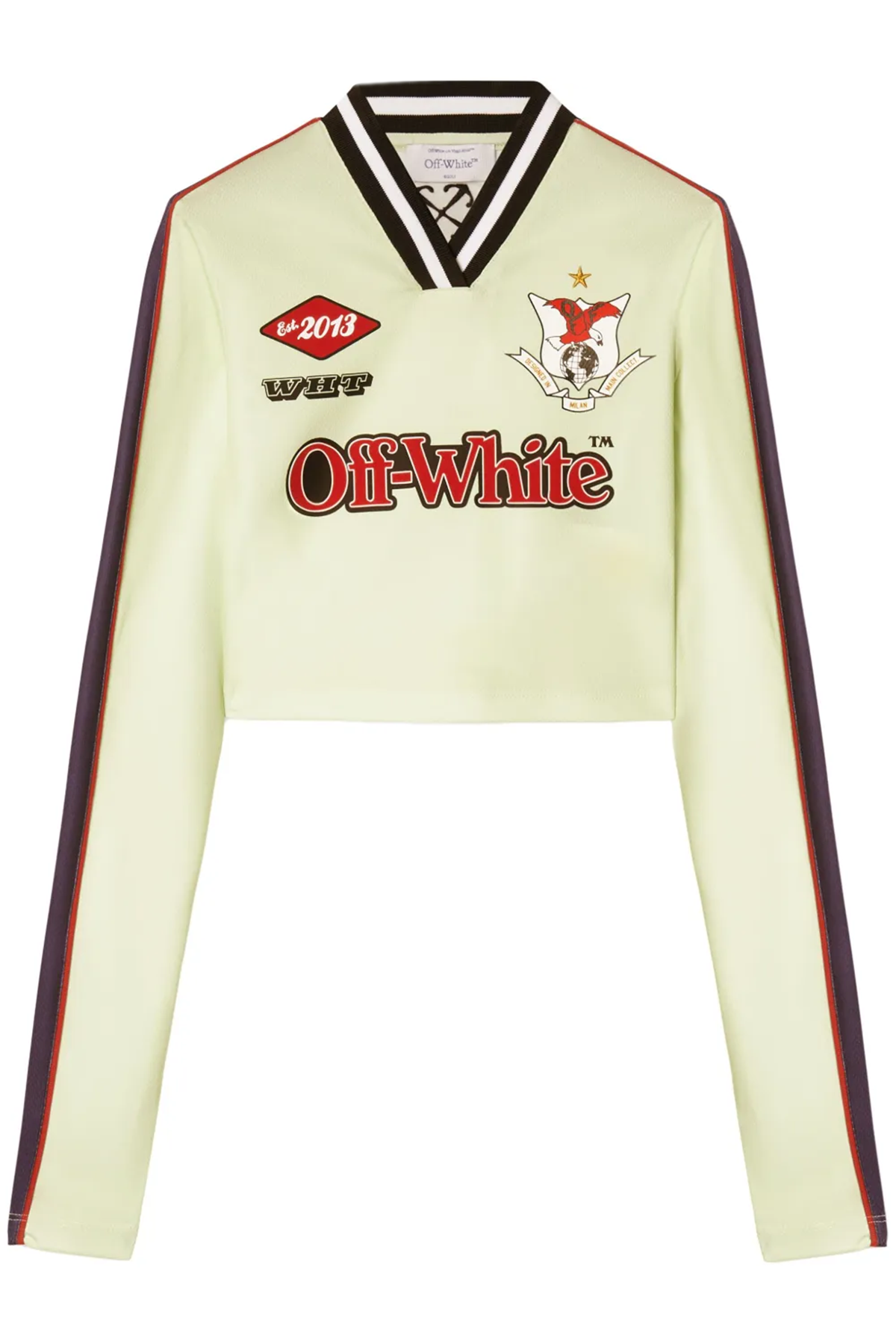 Off-White T-Shirt SOCCER L/S FITTED TEE Creme/Rot BEIGE BEIGE Bild 1