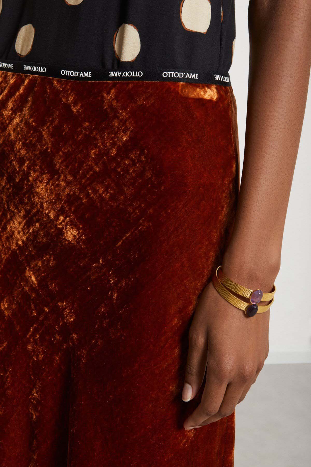 OttodAme Damen Rock aus Samt Bronzo DUNKELBRAUN Bild 6