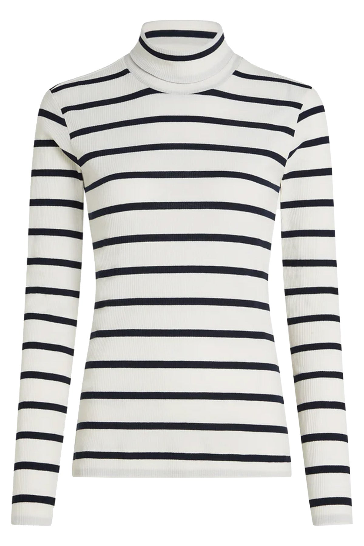 Penn & Ink N.Y Damen Langarmshirt mit Streifen Weiss/Blau ecru navy Bild 1