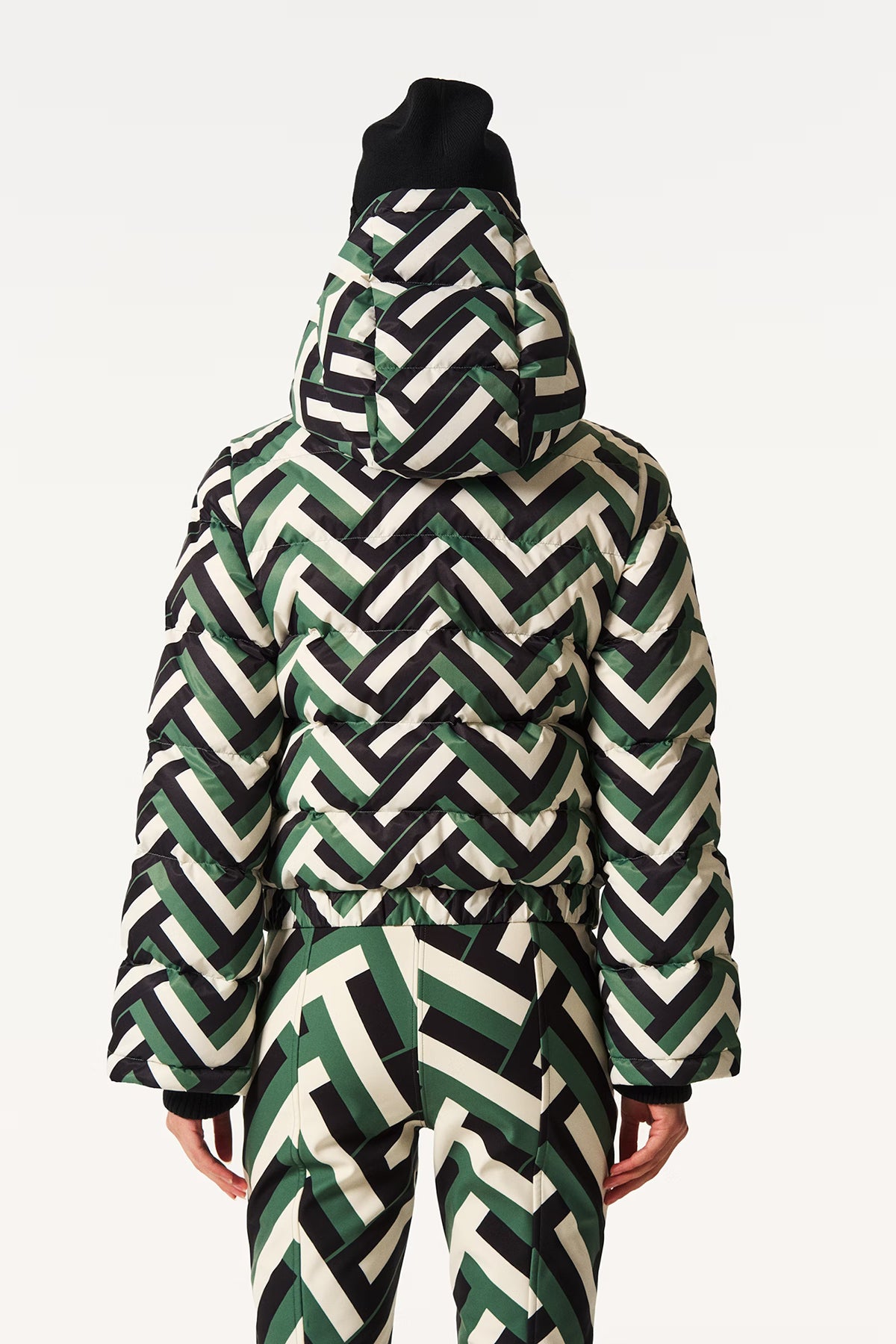 Perfect Moment Damen Skijacke Polar Flare Waffle Print Grün waffle print - green Bild 4