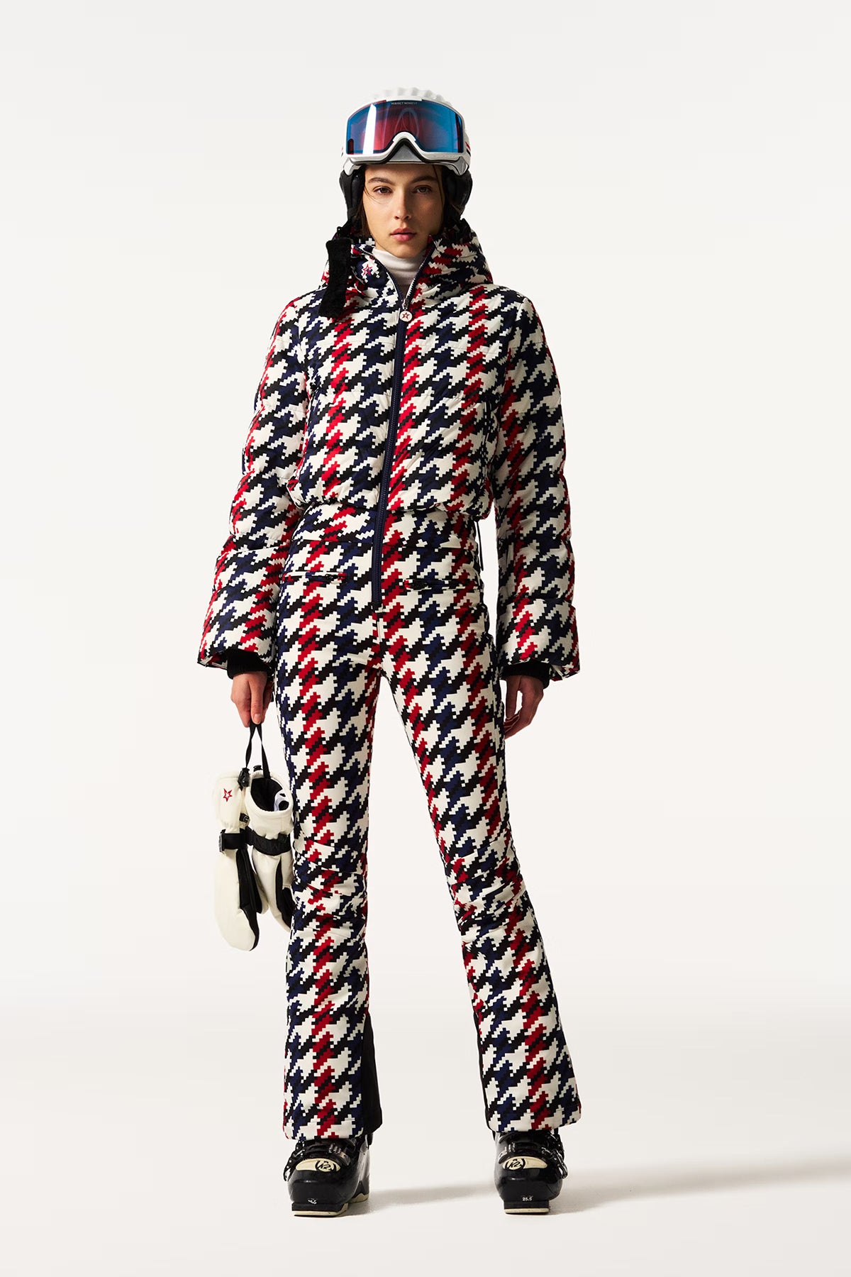 Perfect Moment Damen Skioverall Polar Flare Rot/Blau/Weiss Red/blue/white HOUNDSTOOTH Bild 2