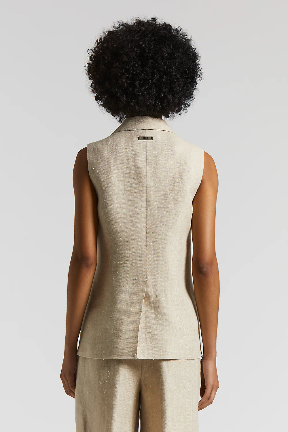 Peserico Damen Leinenweste Beige BEIGE Bild 4