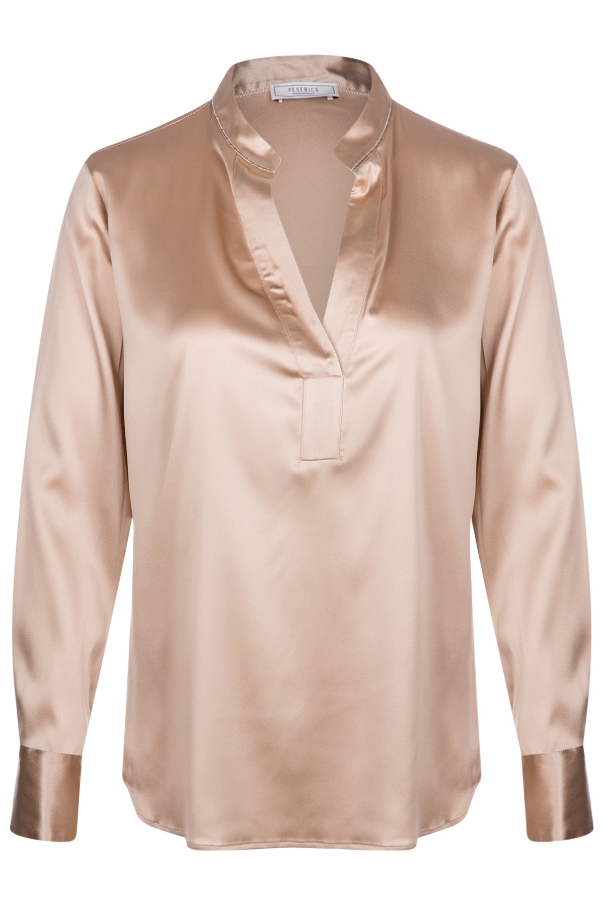 Peserico Damen Shiny Seidenbluse Braun HELLBRAUN Bild 1