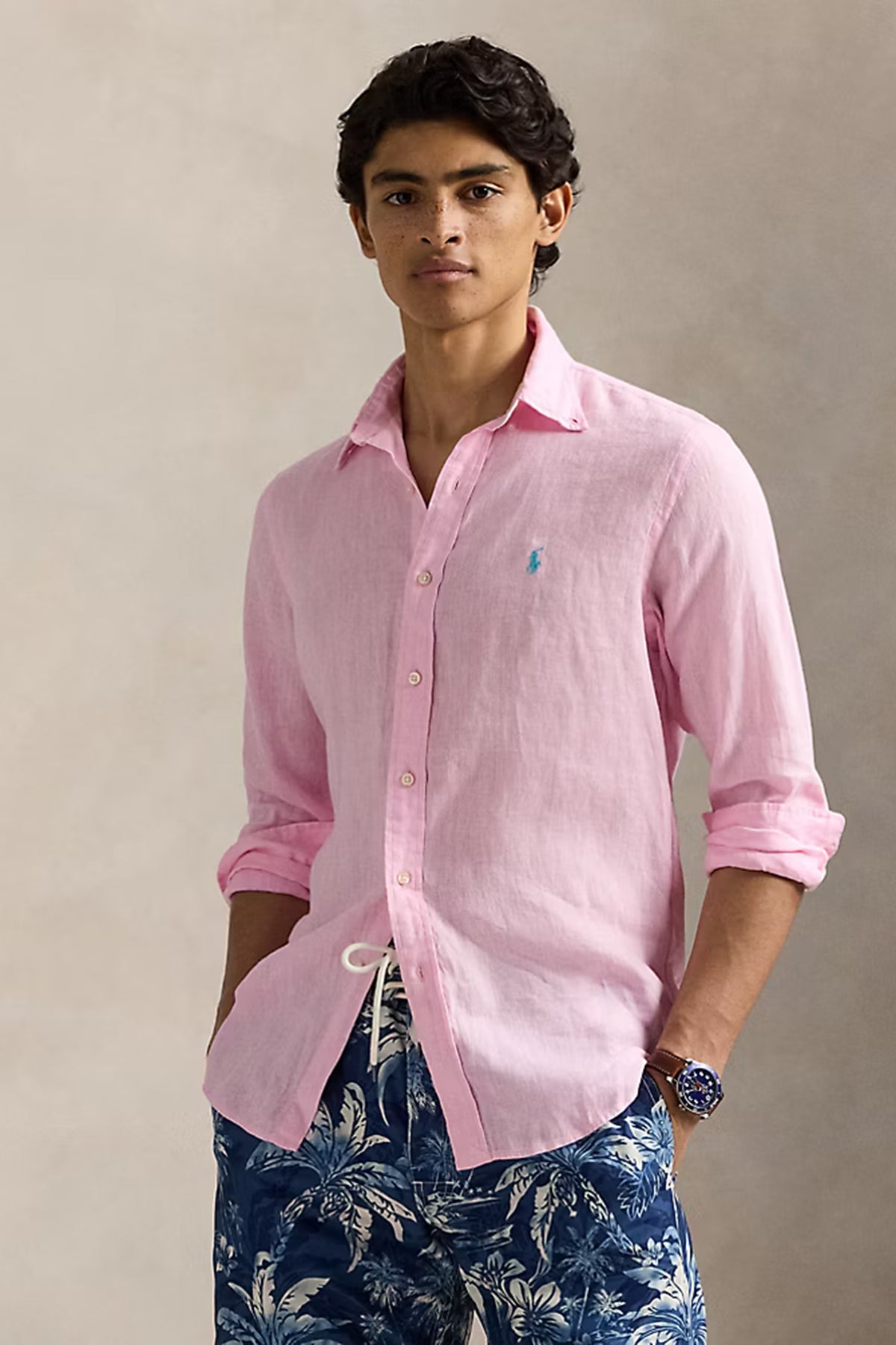 Polo Ralph Lauren Herren Custom-Fit Leinenhemd Pink PINK Bild 3