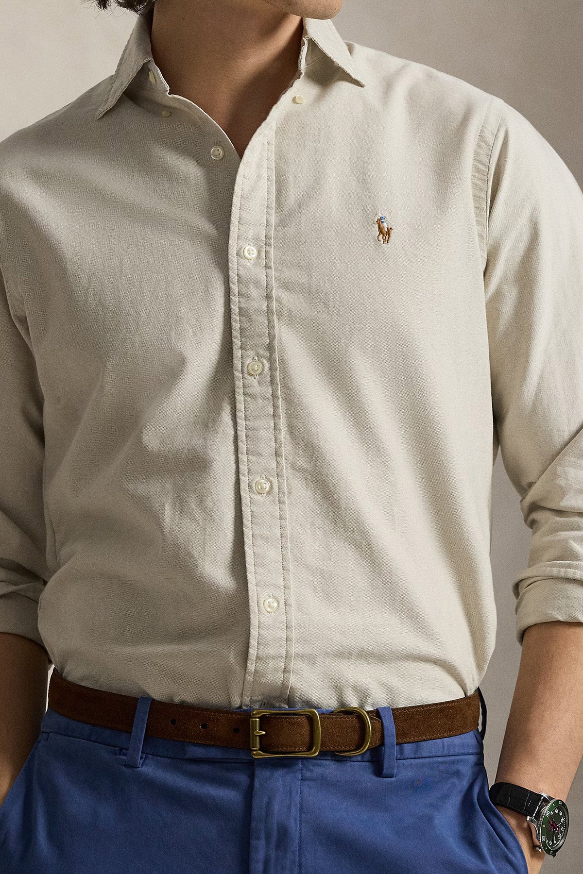 Polo Ralph Lauren Herren Custom-Fit Oxfordhemd Coastal Beige COASTAL BEIGE Bild 4